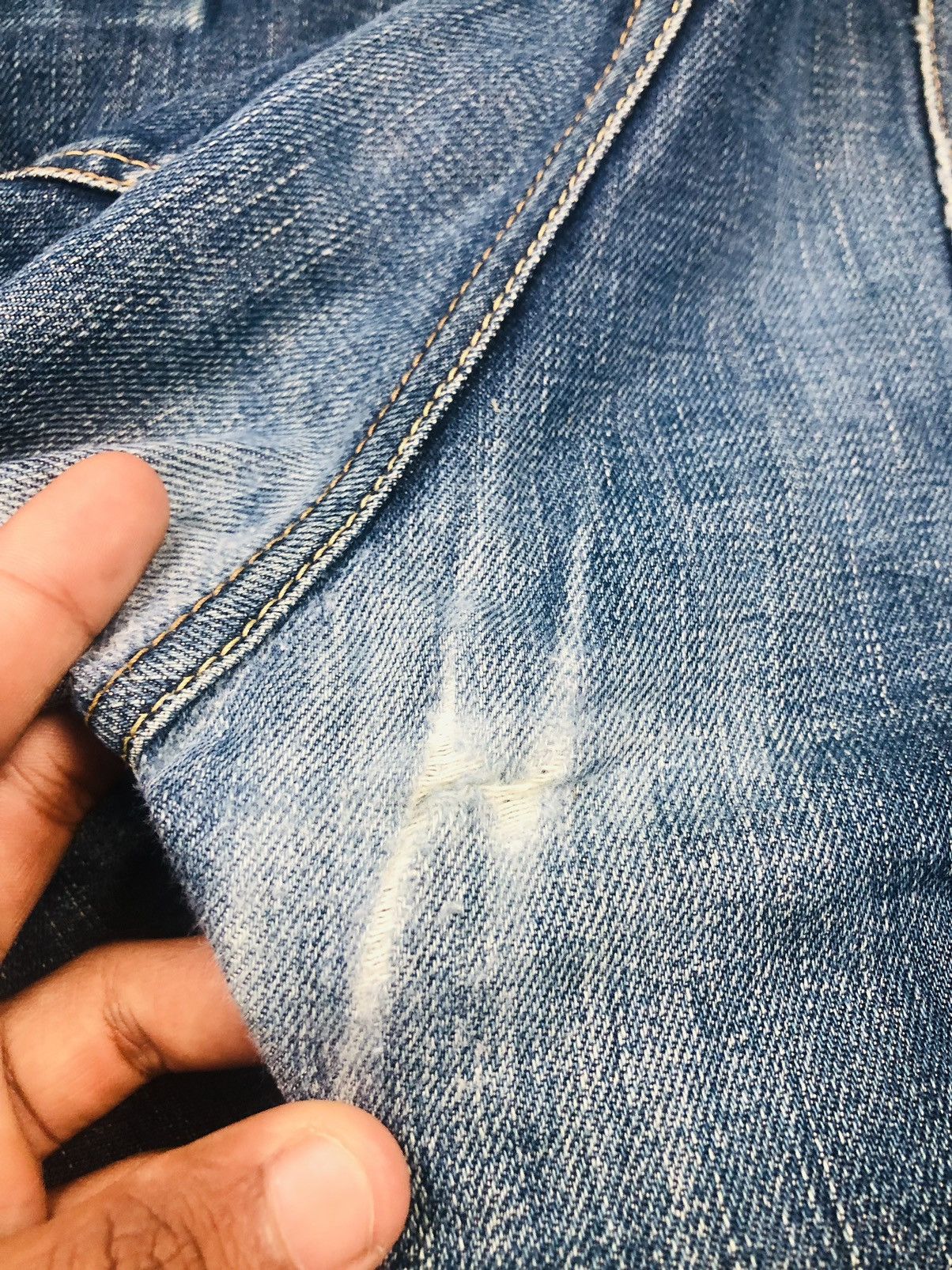 If Six Was Nine Authentic Fine Denim Distress Jeans (37) Size US 36 / EU 52 - 17 Thumbnail