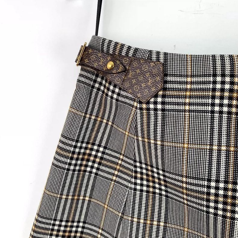 Louis Vuitton Louis Vuitton Color Block Plaid Skirt-2506 Size 35" - 5 Thumbnail