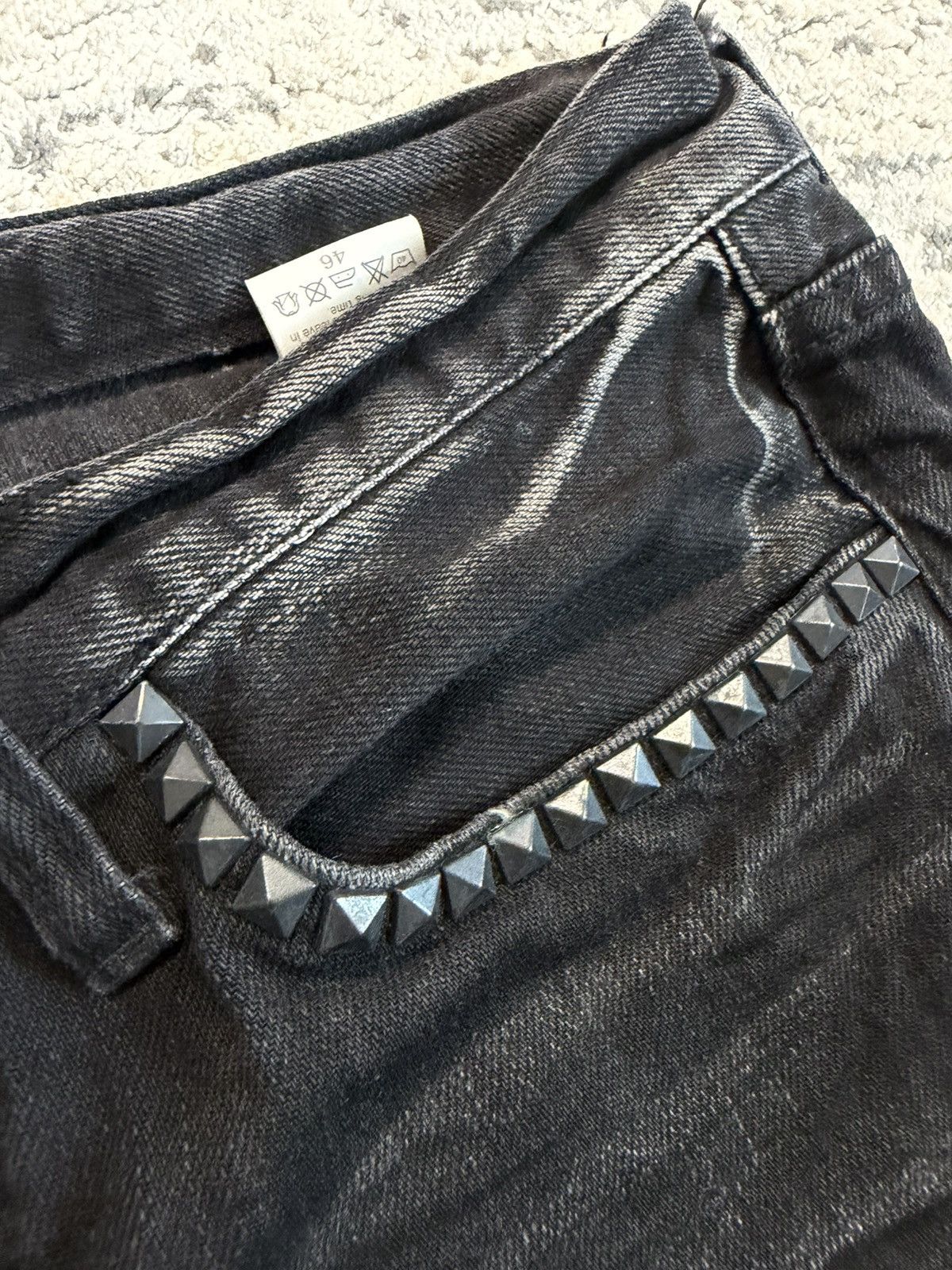CIVARIZE Cavaria - Black Distressed Studded Flare Denim Size US 29 - 4 Thumbnail
