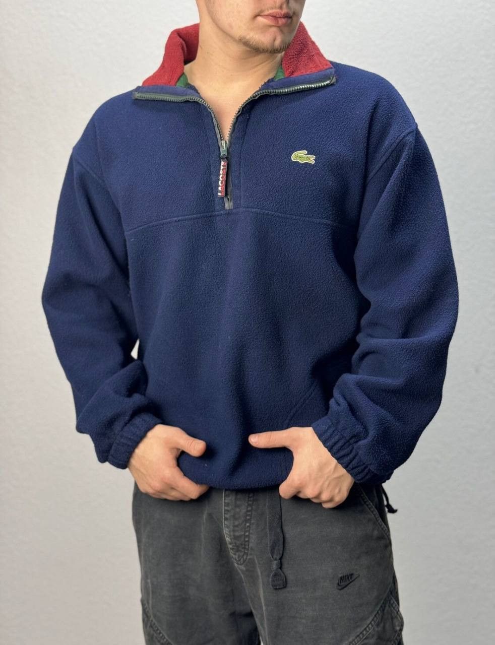Lacoste × Vintage Lacoste Fleece 1/3 Zip Sweater Vintage Size US M / EU 48-50 / 2 - 1 Thumbnail