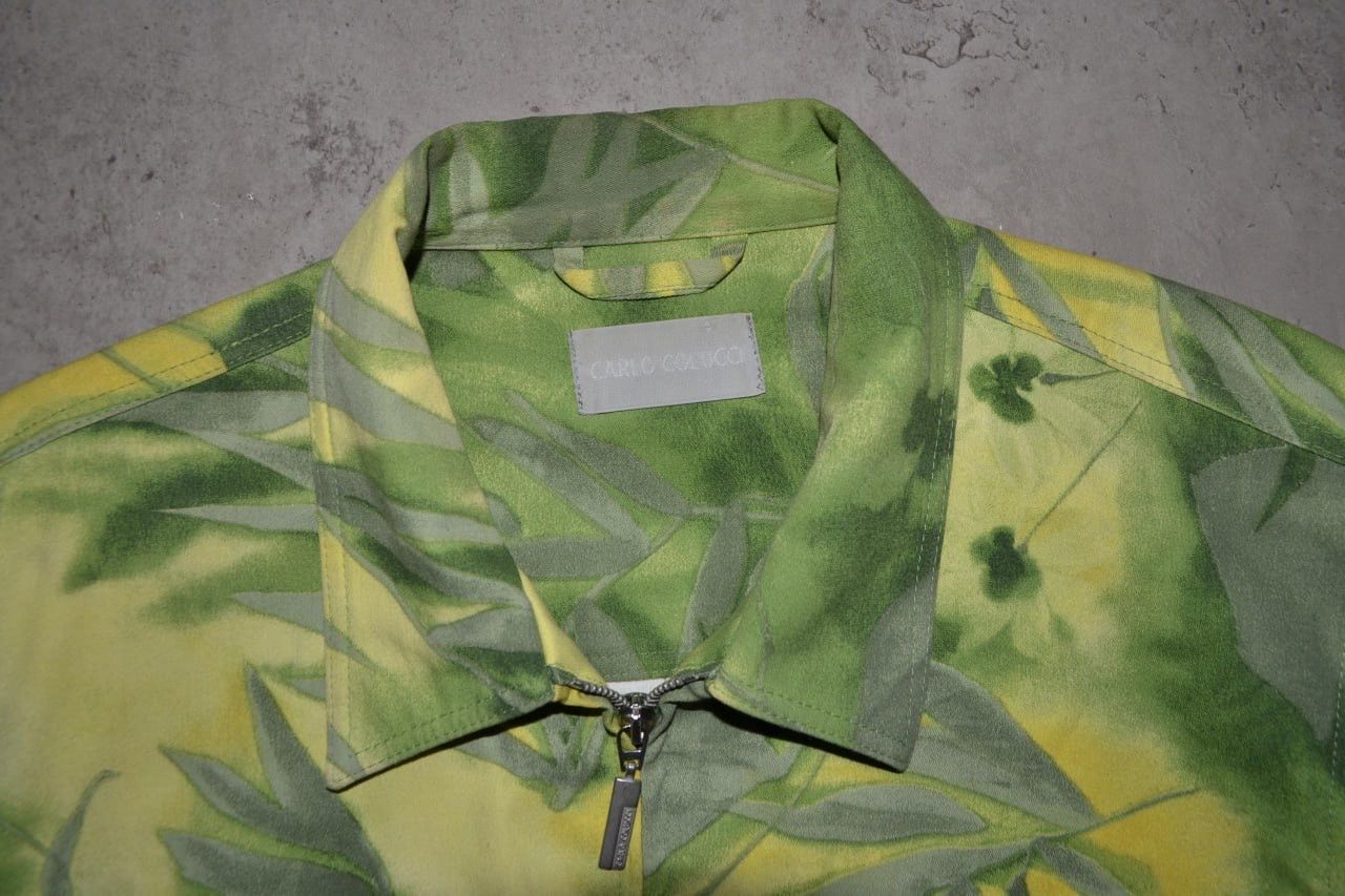 Carlo Colucci Carlo Colucci Jacket Size 42 Green Yellow Leaf Print Cotton Size M / US 6-8 / IT 42-44 - 7 Thumbnail