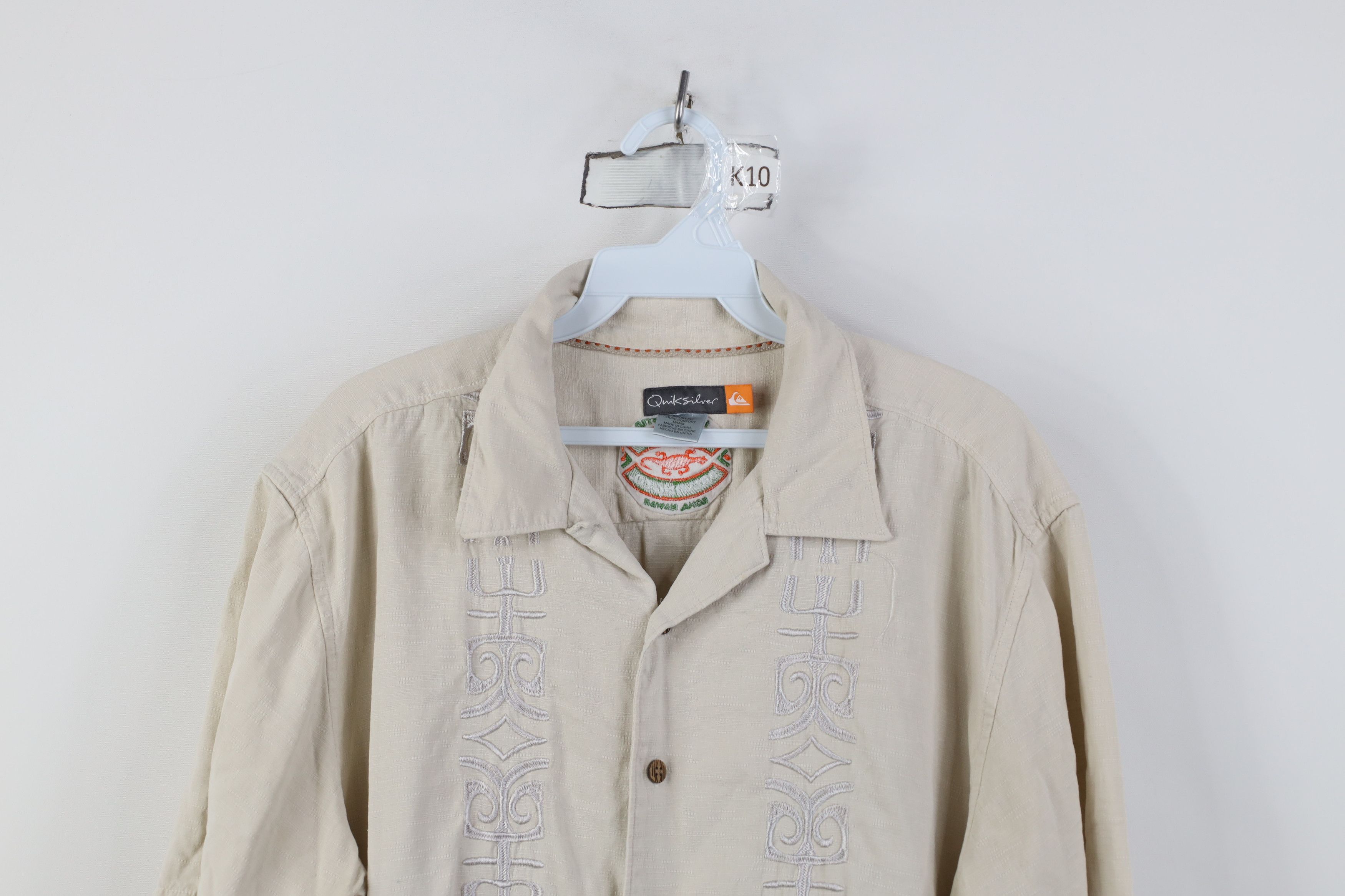 Quiksilver Vintage Quiksilver Surfing Silk Tribal Camp Button Shirt Size US M / EU 48-50 / 2 - 2 Thumbnail