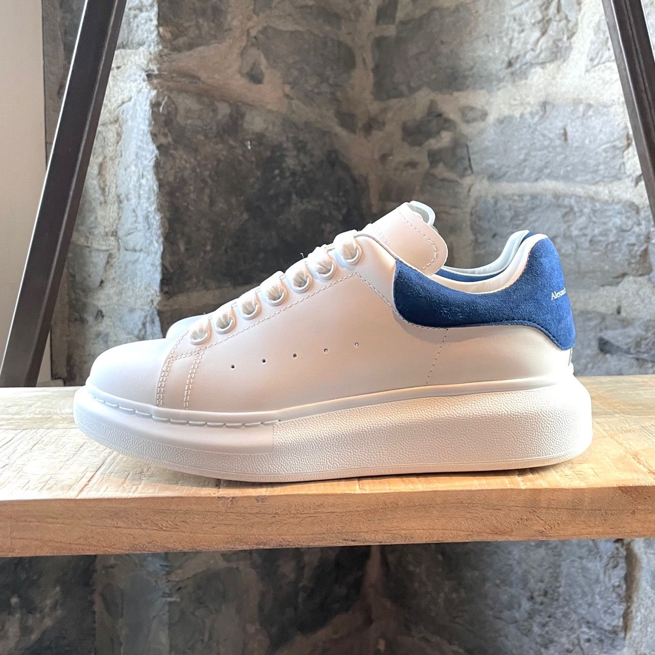 Alexander McQueen Alexander McQueen White Leather Blue Suede Sneakers Size US 9.5 / IT 39.5 - 5 Thumbnail