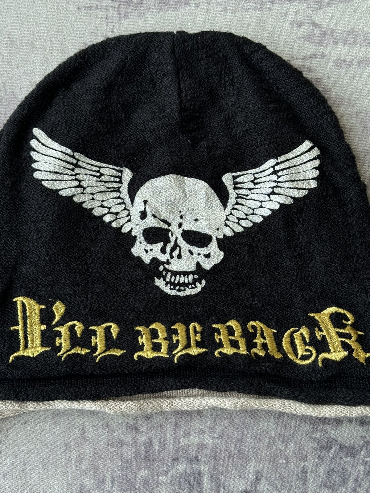 Japanese Brand Punk Skulls Poem Riot Beanie Cap Size ONE SIZE - 3 Thumbnail