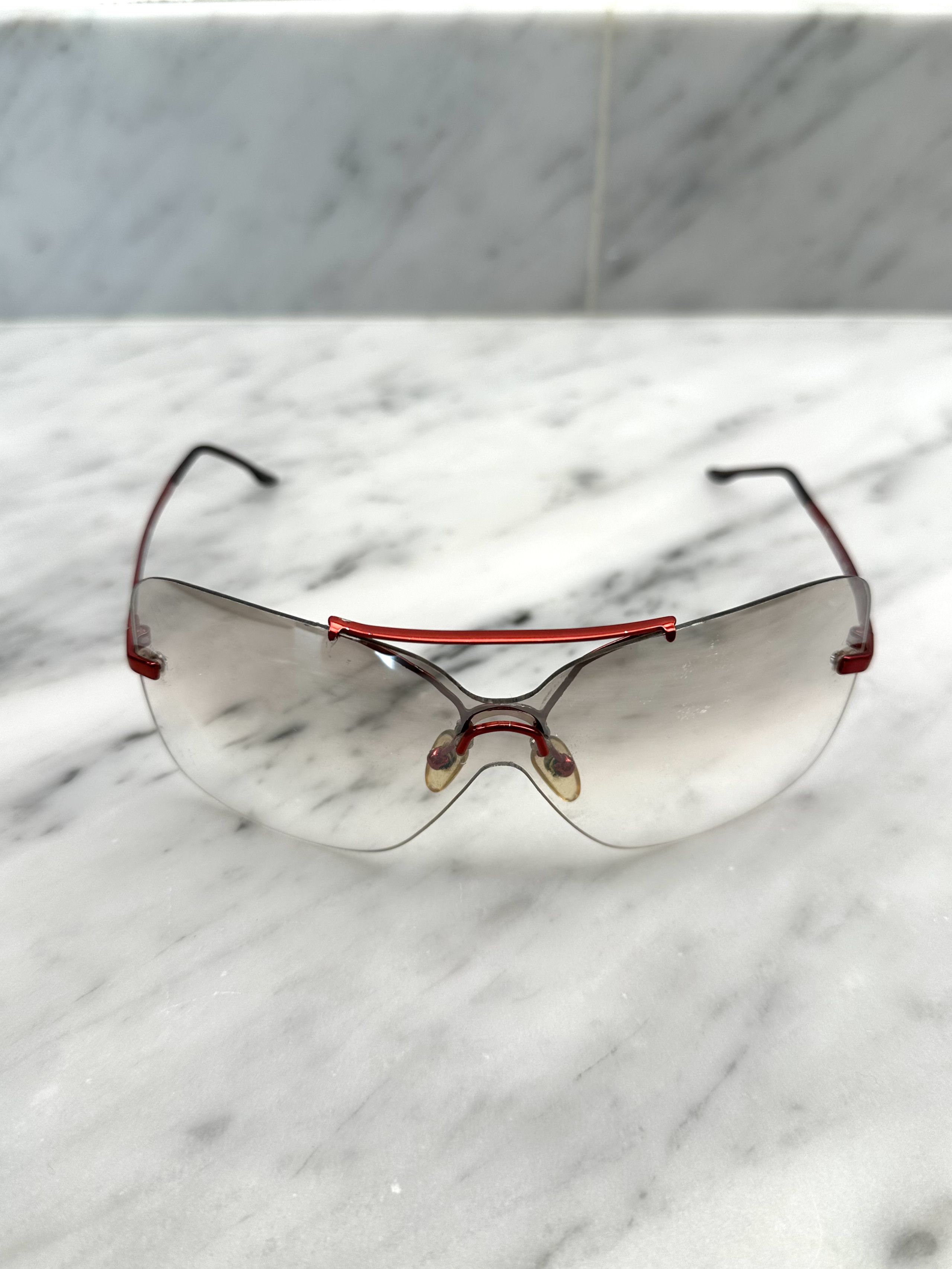 Dior Dior 47 Red Transparent Sunglasses Size ONE SIZE - 1 Thumbnail