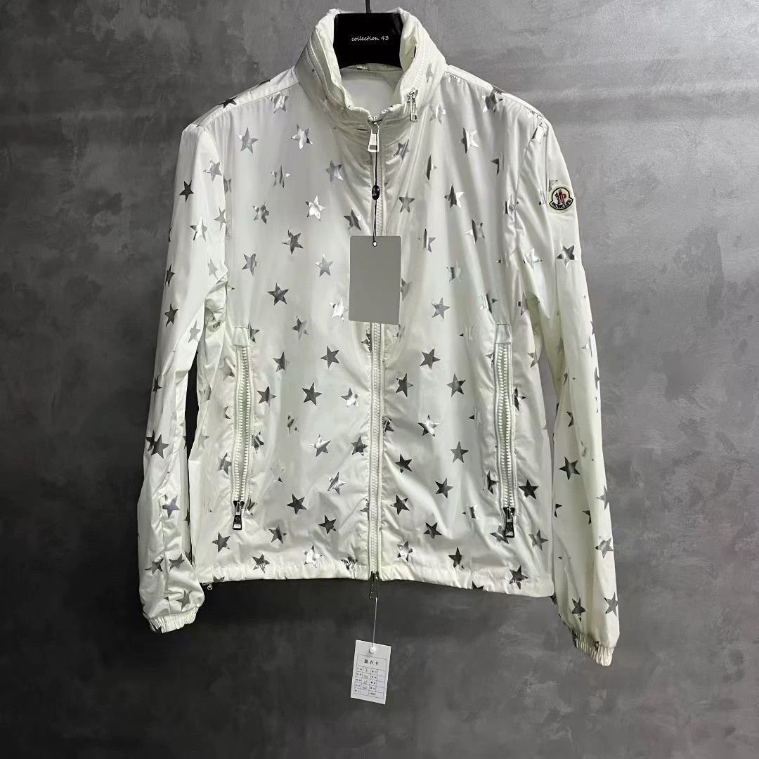 moncler white jacket with star details