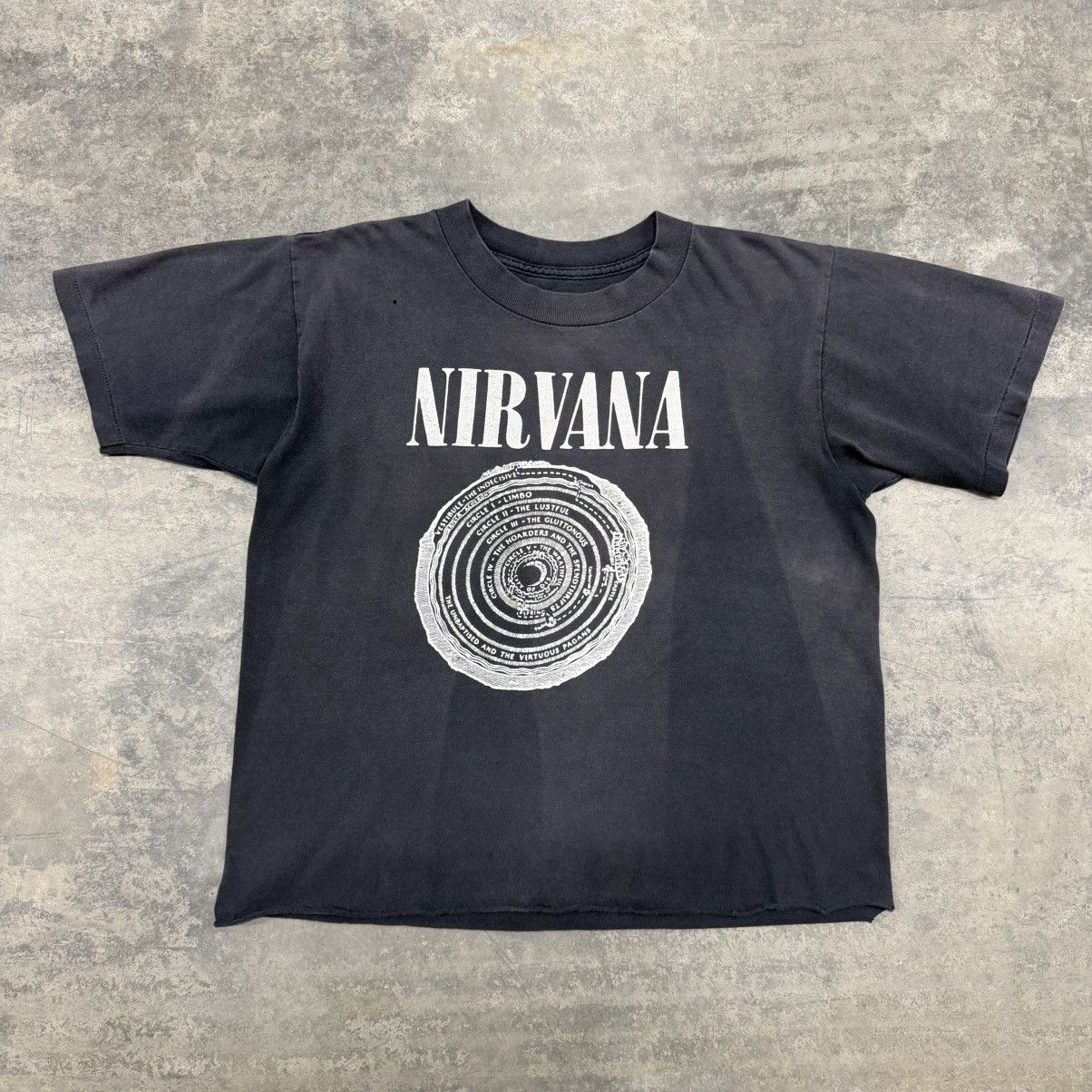 90s Vintage Faded Cropped Nirvana Vestibule Band Tee