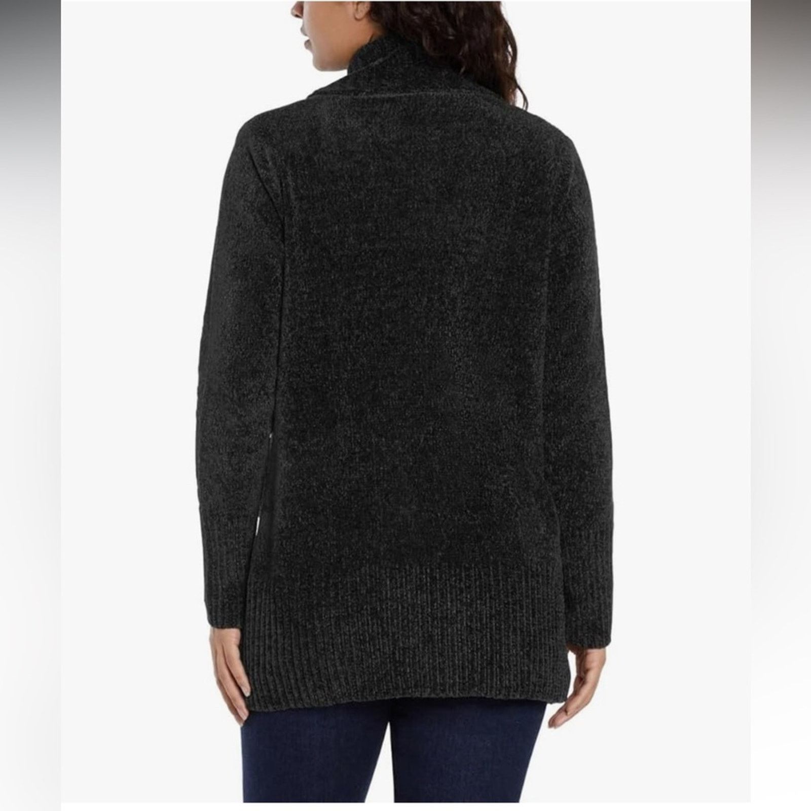 Orvis Orvis Chenille Open Front Cardigan – Black – Size XS – EUC Size XS / US 0-2 / IT 36-38 - 3 Thumbnail