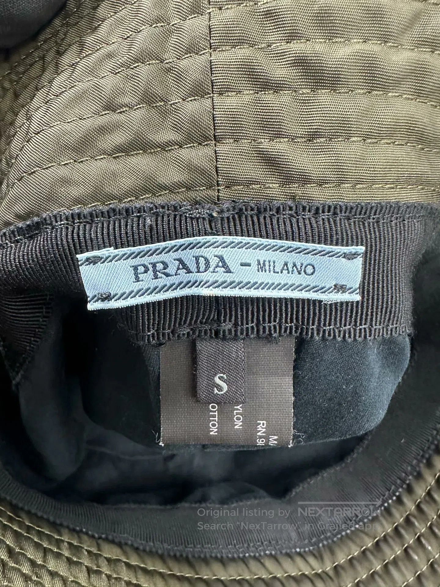 Prada Prada size S Forest Green Triangular Metal Logo Fisherman' Size ONE SIZE - 4 Thumbnail