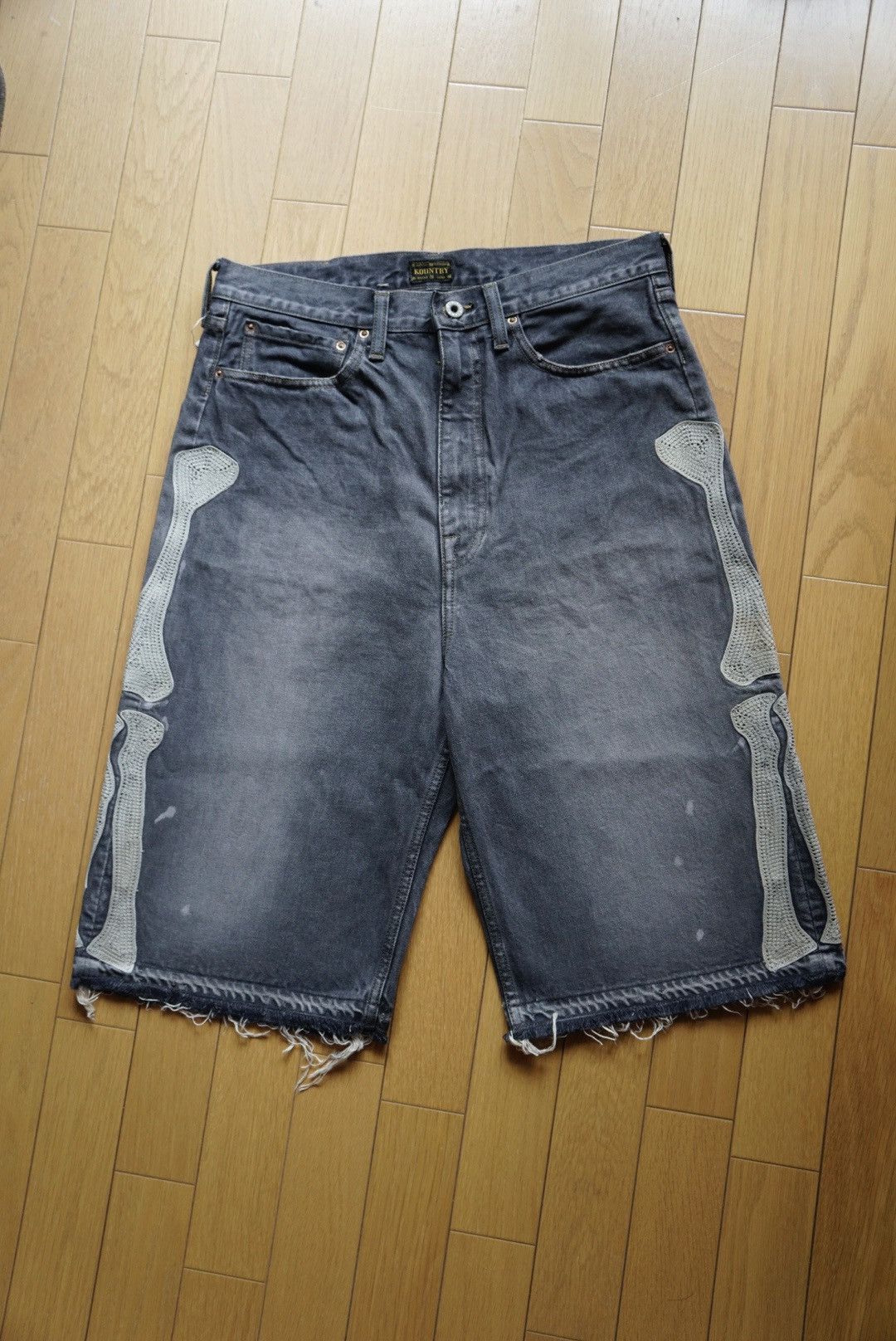 Kapital Kountry Kapital 14oz Denim Shorts (Bone) | Black Size US 34 / EU 50 - 1 Thumbnail