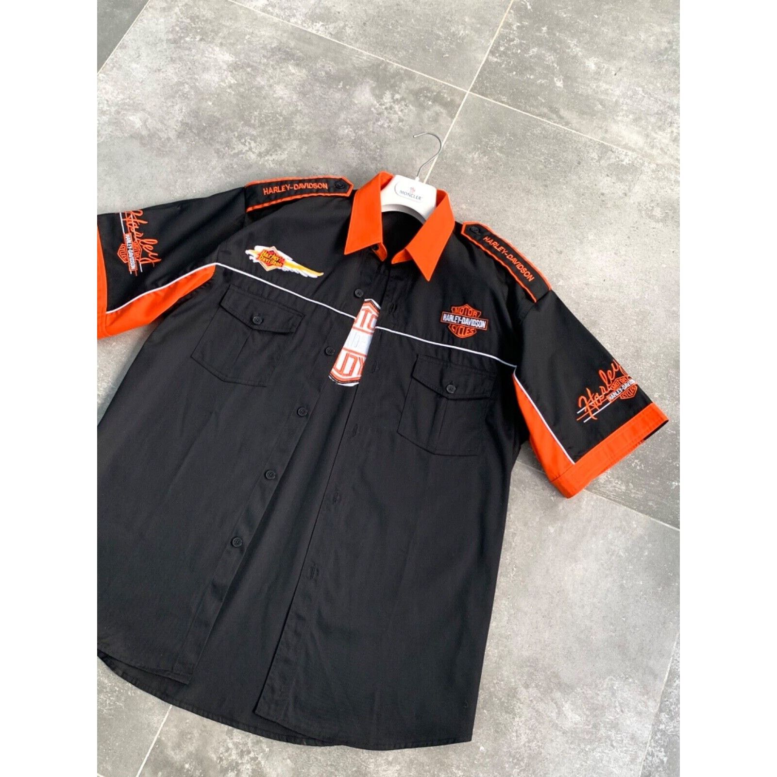 Harley Davidson Men's HARLEY DAVIDSON Biker Moto Embroidered Logo Shirt XL Size US XL / EU 56 / 4 - 5 Thumbnail