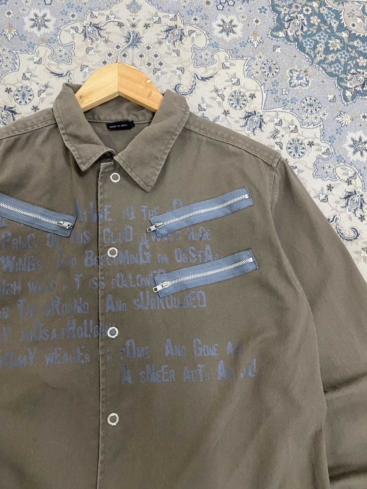 Hysteric Glamour BADGER APHEX TWINS SNAP BUTTON CANVAS SHIRT LGB GRUNGE Size US L / EU 52-54 / 3 - 5 Thumbnail