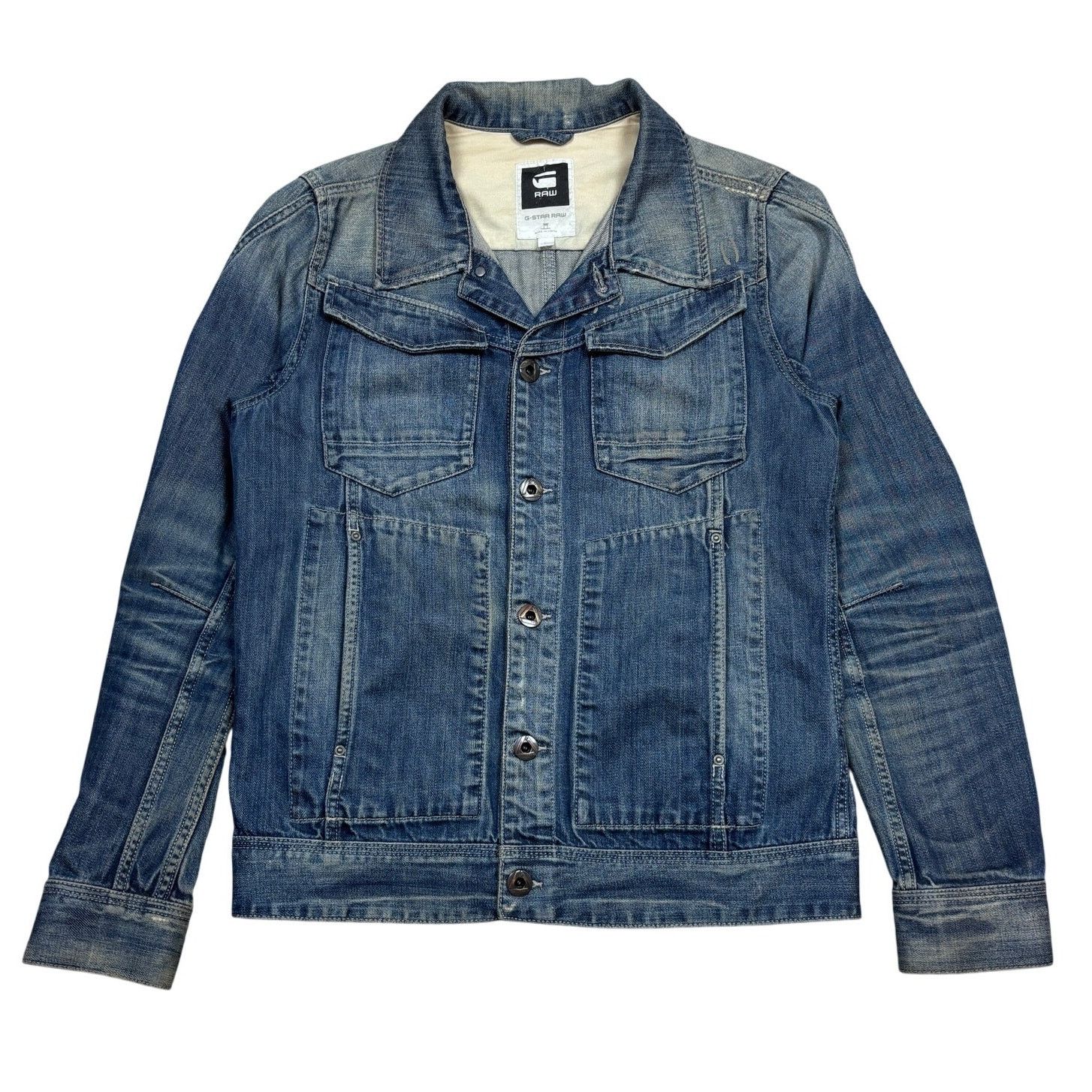 G-Star G Star Raw Skiff 5620 3D Denim Jacket Distressed Men's Large Size US L / EU 52-54 / 3 - 1 Thumbnail