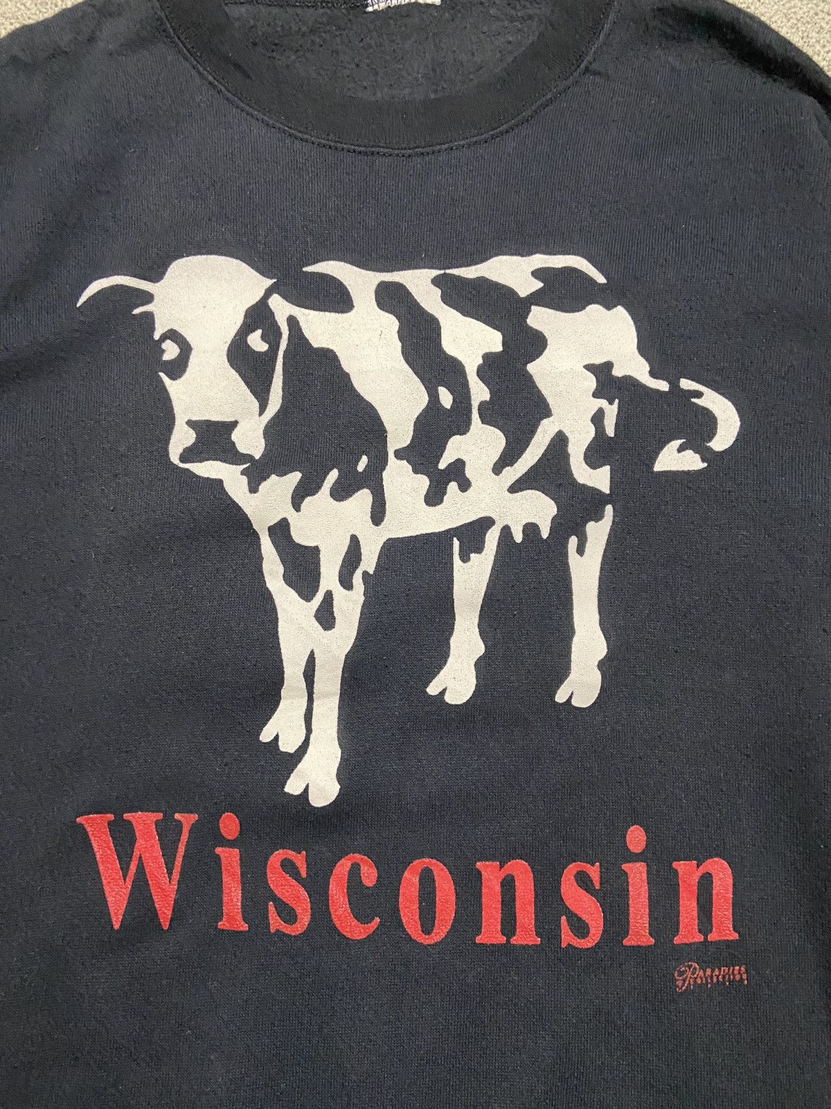 Vintage Vintage 90s Wisconsin Pullover Sweatshirt Size US M / EU 48-50 / 2 - 2 Thumbnail