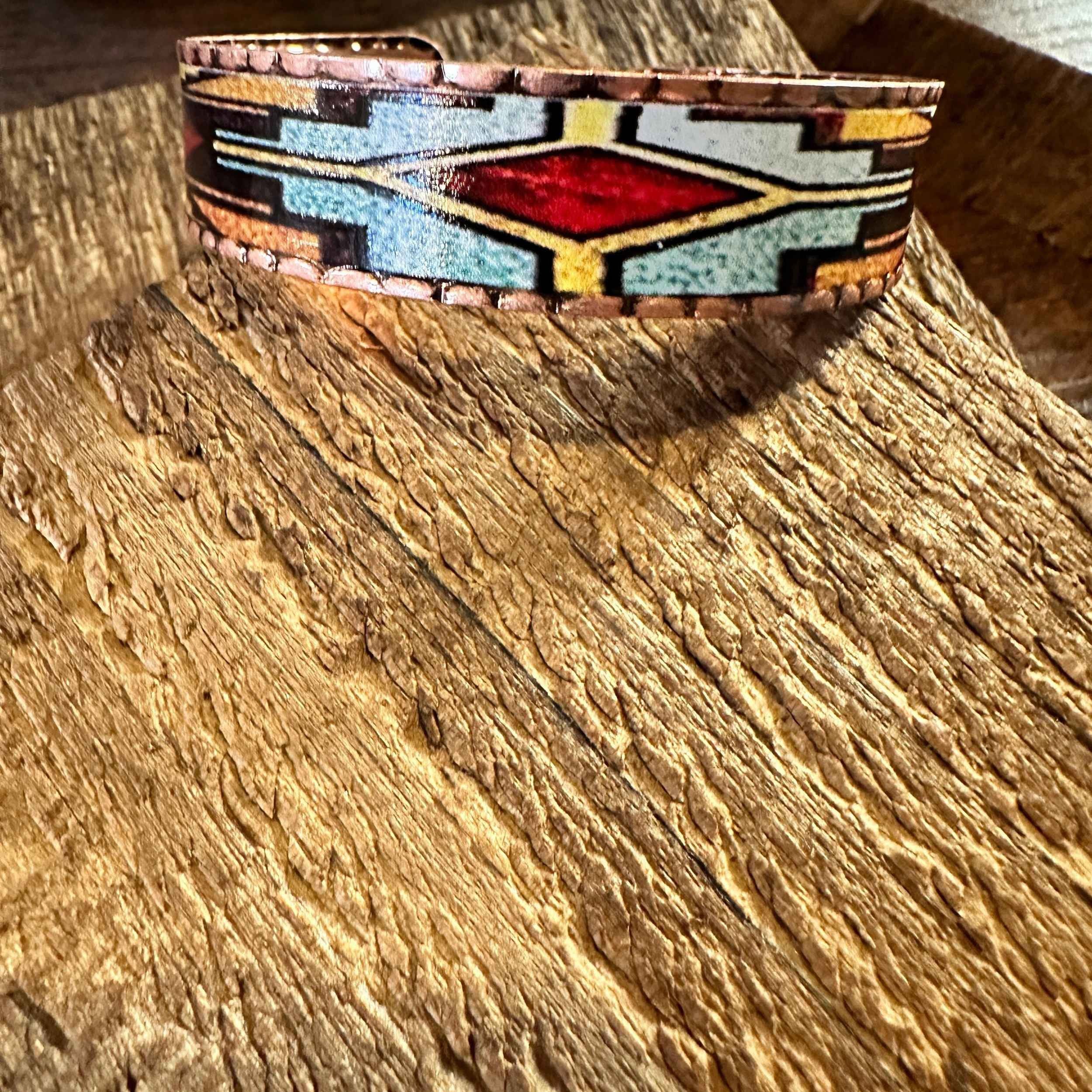 Other Handmade Boho Native American Navajo Copper Narrow Cuff Brac Size ONE SIZE - 2 Thumbnail
