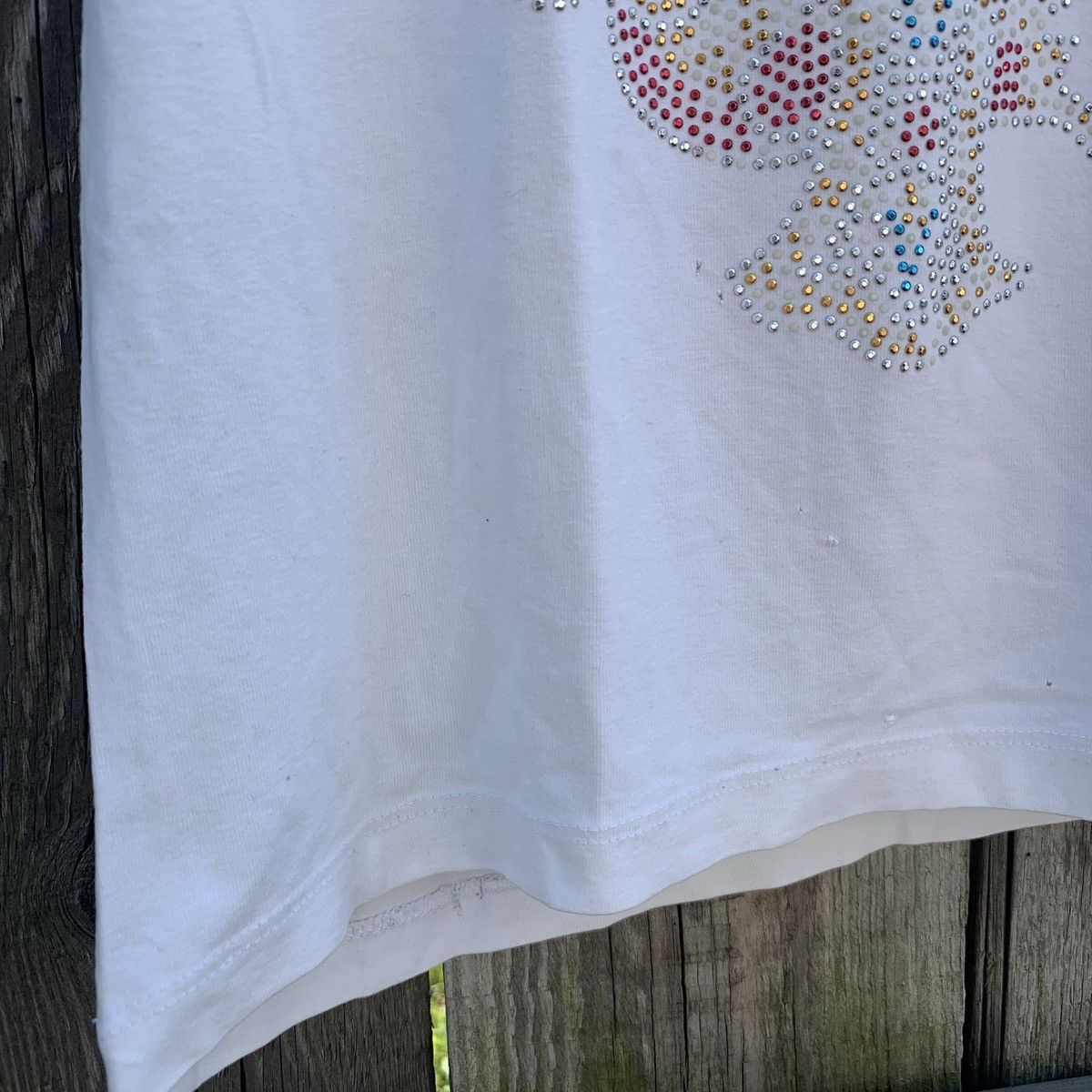 Christian Audigier × Ed Hardy × Japanese Brand Y2K Ed Hardy top white cross rhinestones women's Size S / US 4 / IT 40 - 5 Thumbnail
