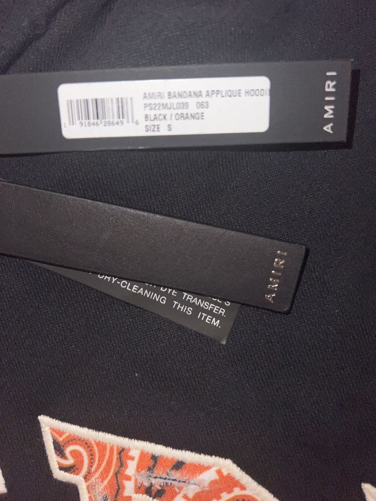 Amiri AMIRI Bandana Hoodie Black/Orange Size US S / EU 44-46 / 1 - 2 Thumbnail