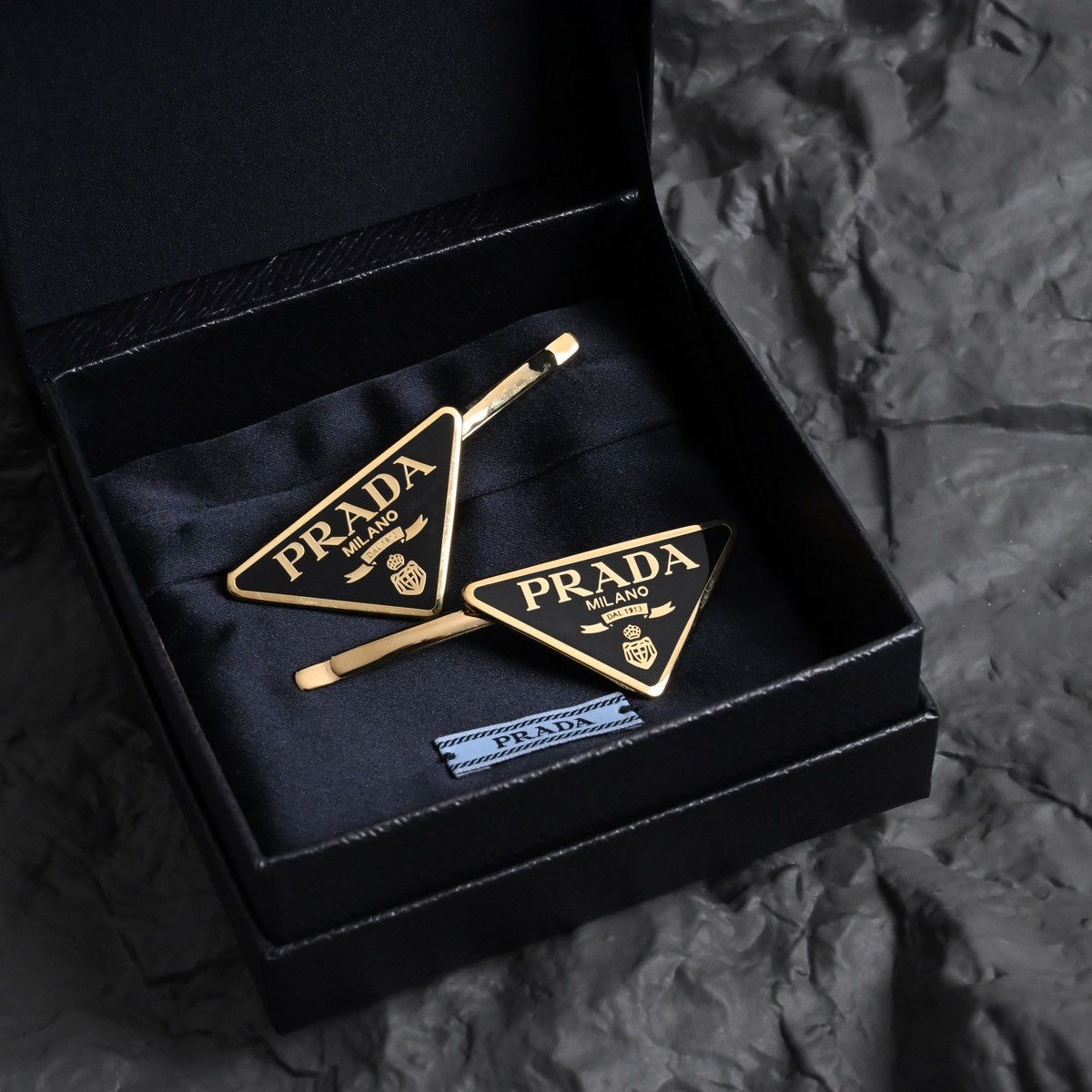 Prada PRADA SET OF 2 LOGO HAIR CLIPS Size ONE SIZE - 3 Thumbnail