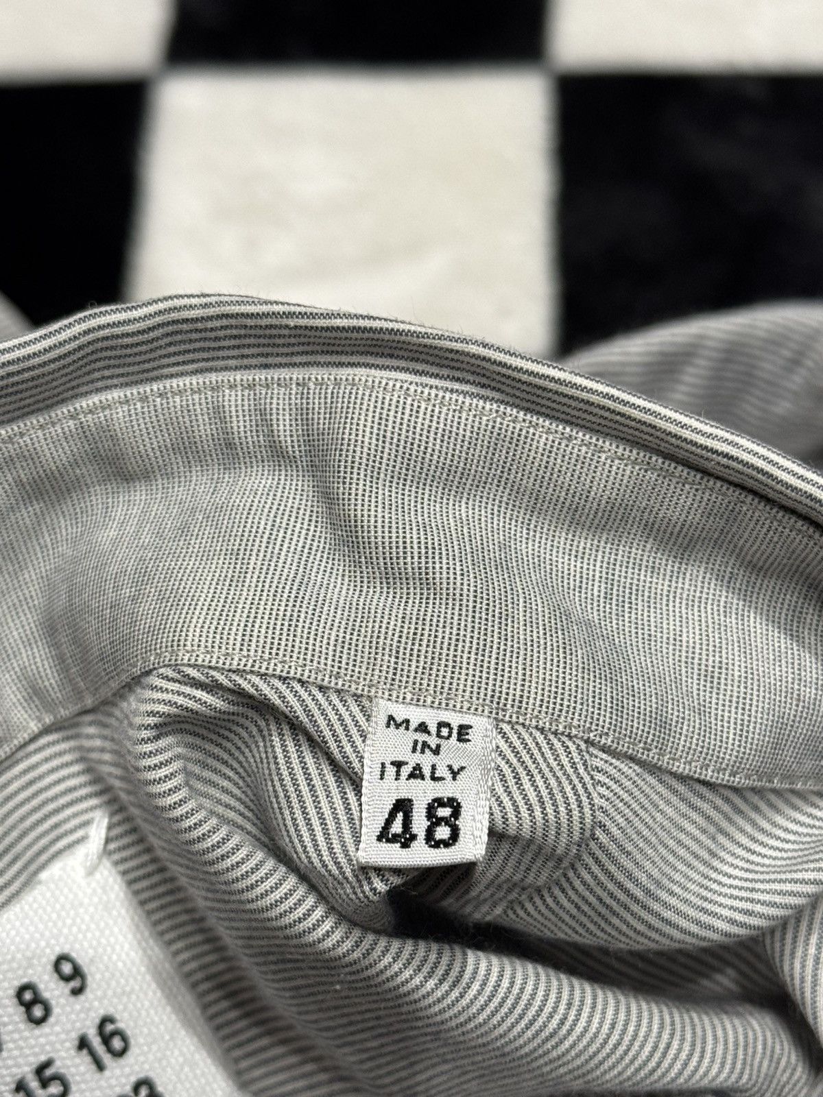 Maison Margiela SS10 $875 CASHMERE BLEND STRIPE GREY DRESS SHIRT BUTTON DOWN Size US M / EU 48-50 / 2 - 8 Thumbnail