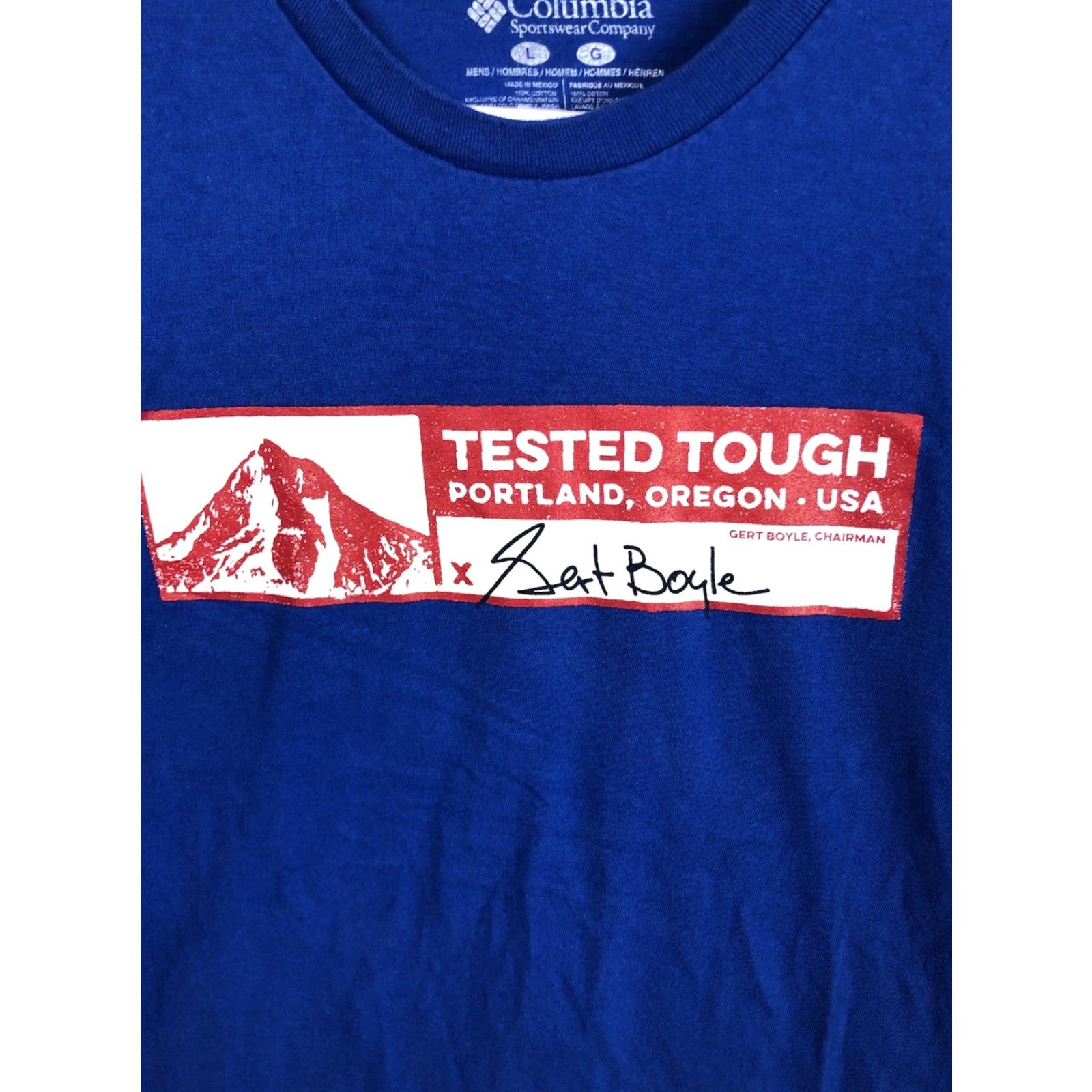 Vintage Columbia T-Shirt Mens Size Large Blue Staff Tested Tough Shirt Graphic Tee Size US L / EU 52-54 / 3 - 2 Thumbnail