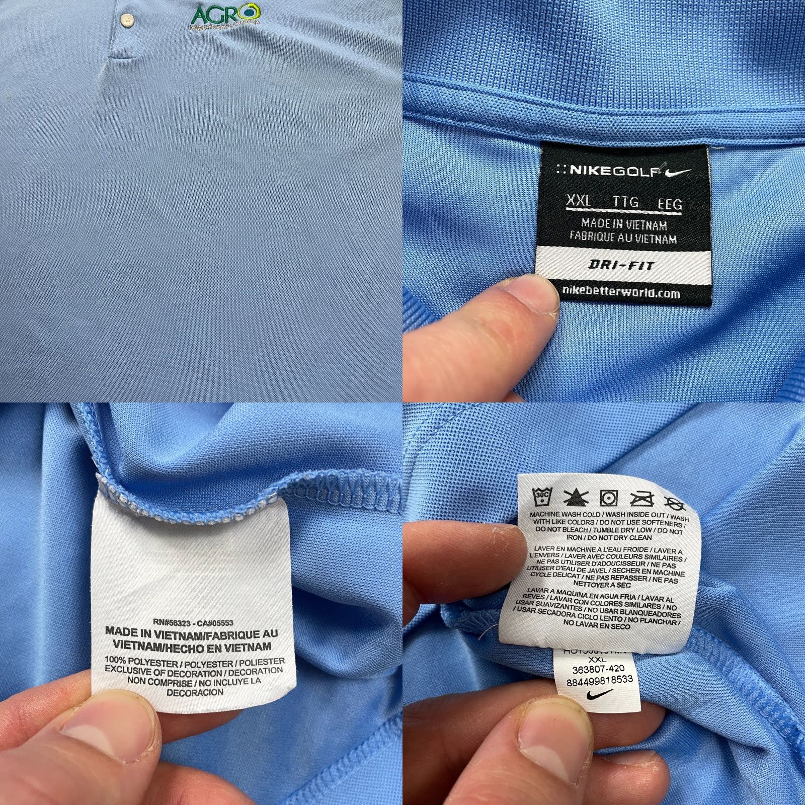 Nike Nike Golf Dri-Fit Shirt Mens XXL Blue Polo Active Casual Size US XXL / EU 58 / 5 - 8 Thumbnail