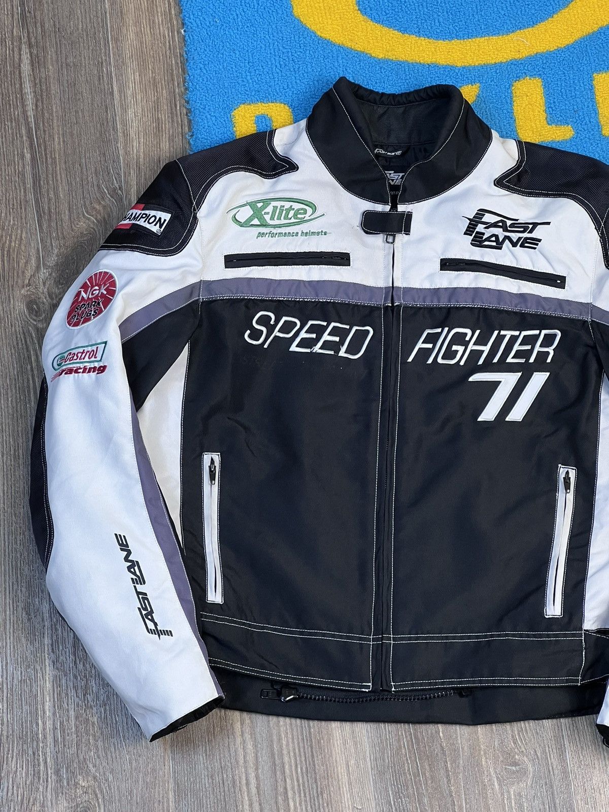 NASCAR Vintage Fast Lane Speed Fighter Black Racing Jacket Size US XL / EU 56 / 4 - 3 Thumbnail