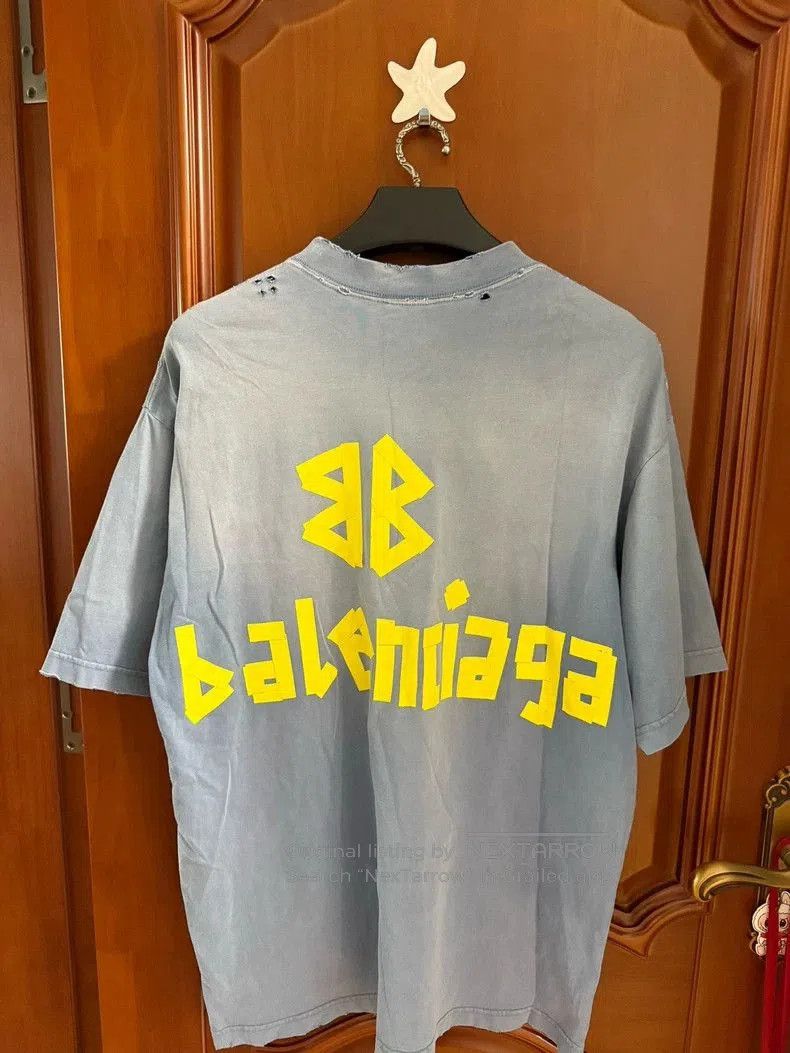 Balenciaga Balenciaga Blue Tape Short Sleeve Tee. Size US S / EU 44-46 / 1 - 2 Thumbnail