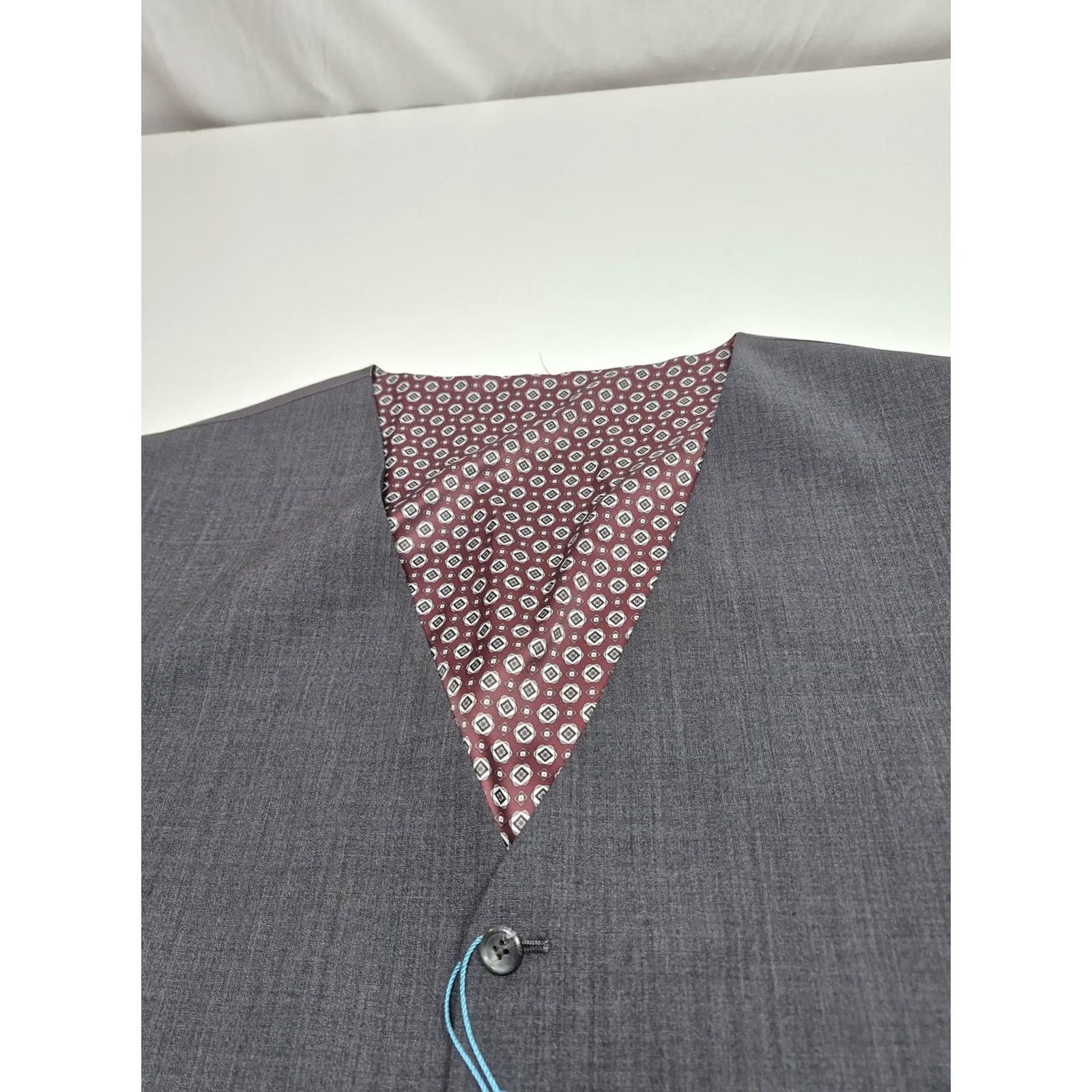 Vintage Giles & Jasper Suit Vest Mens 54 Gray Wool Stretch Modern Fit NWT Big & Tall Size 54R - 3 Thumbnail