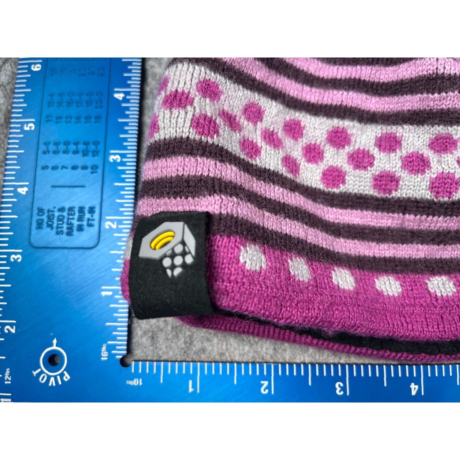 Pinko Beanie Hat Women One Size Pink Polka Dot Stripe Knit Acrylic Polyester Lined Ski Beanie Size ONE SIZE - 2 Thumbnail