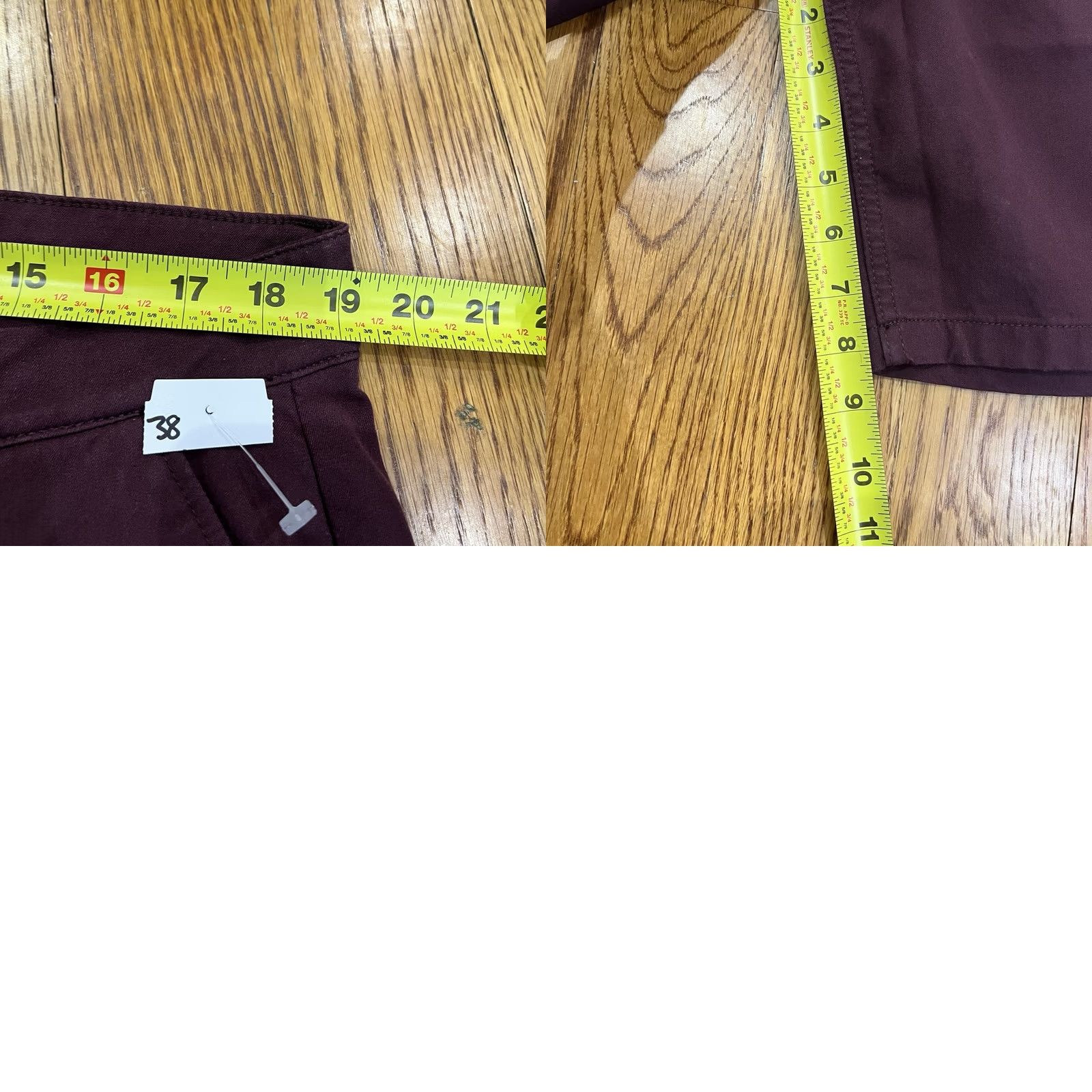 Vintage Mugsy Chino Shorts Mens 38 Burgundy Stretch Flat Front 5-Pocket Preppy Golf Casual Size US 38 / EU 54 - 9 Thumbnail