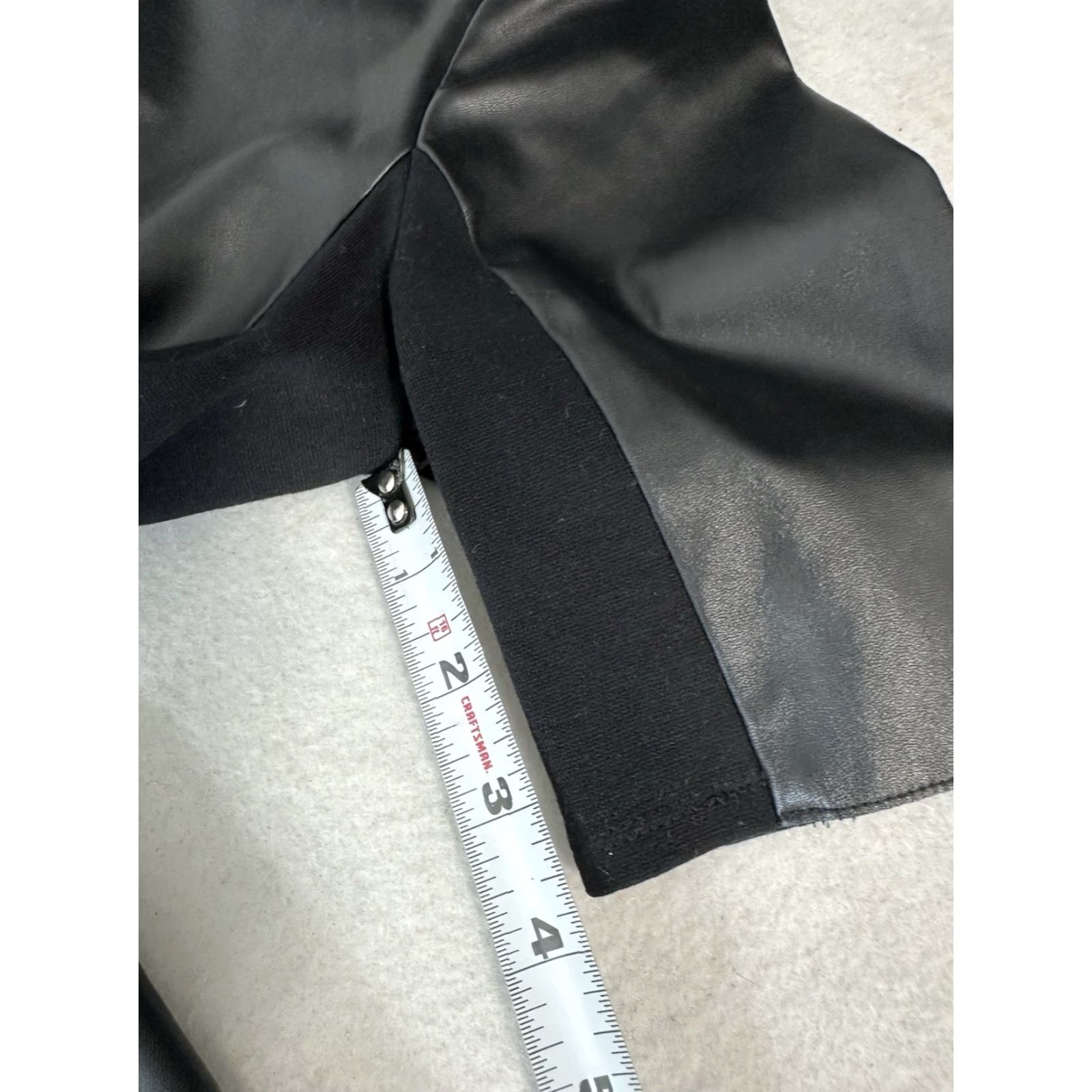 BCBGeneration BCBGeneration Black Dress Faux Leather Short Sleeve Dress Size 04 4 Cap Sleeve Round Neck Zip Party/Cocktail Women Sheath Vintage No Size 27" / US 4 / IT 40 - 5 Thumbnail