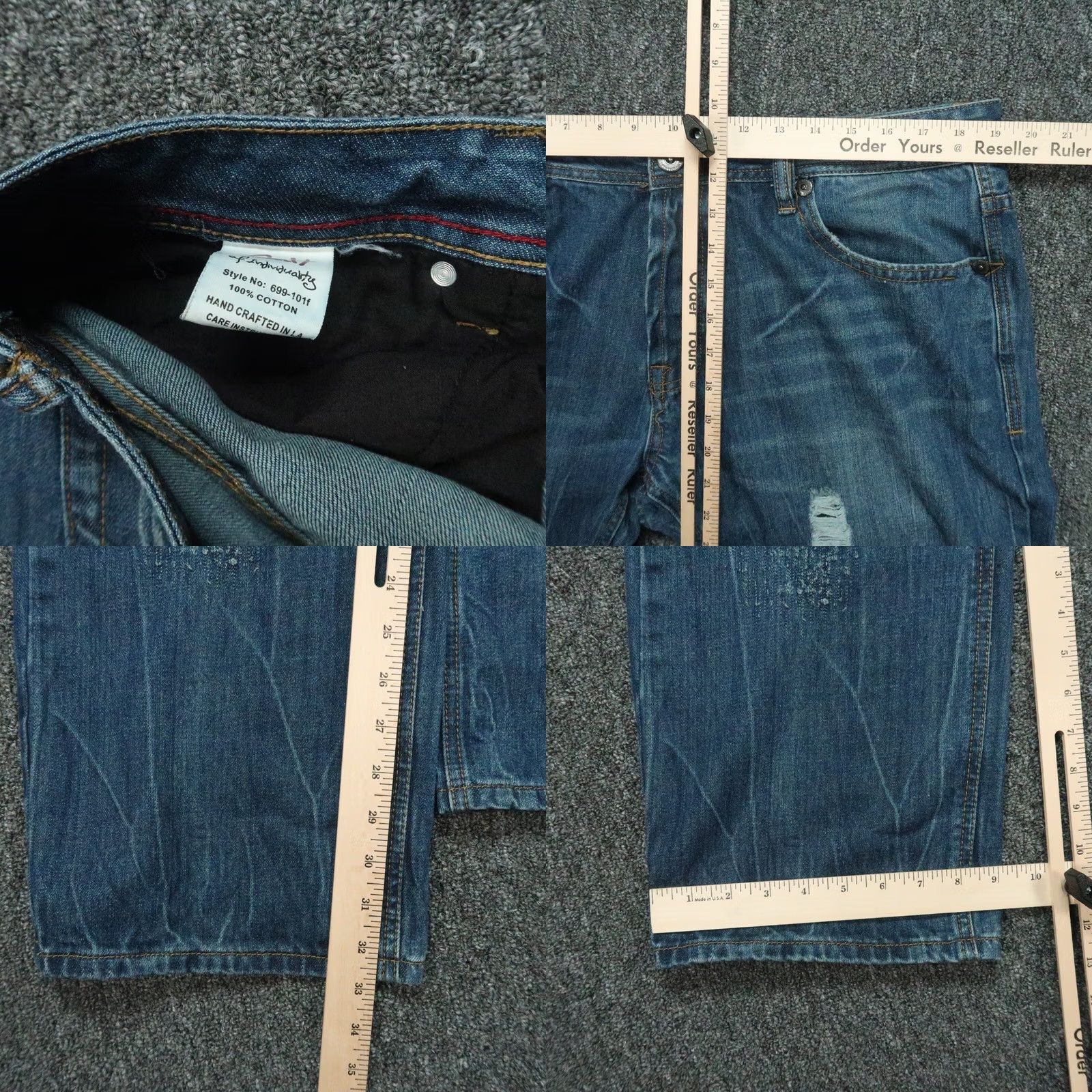 Cult Of Individuality Cult Of Individuality Jeans Mens 38x34 Blue Hagen Straight Leg Distressed Size US 38 / EU 54 - 8 Thumbnail