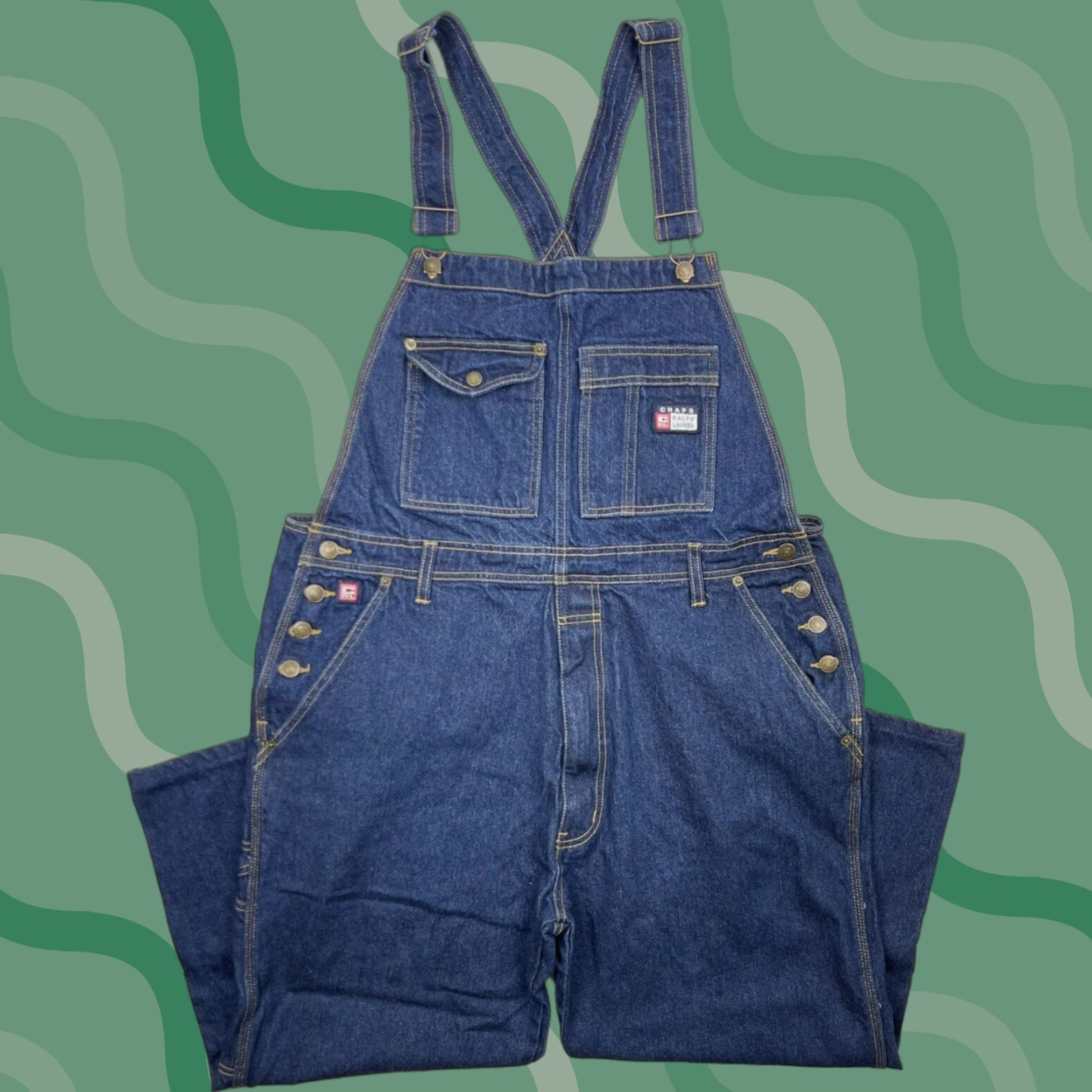 Chaps VINTAGE Chaps Ralph Lauren Denim Overalls Jeans 90s Blue Adult Large Regular Fit Size US 38 / EU 54 - 1 Thumbnail