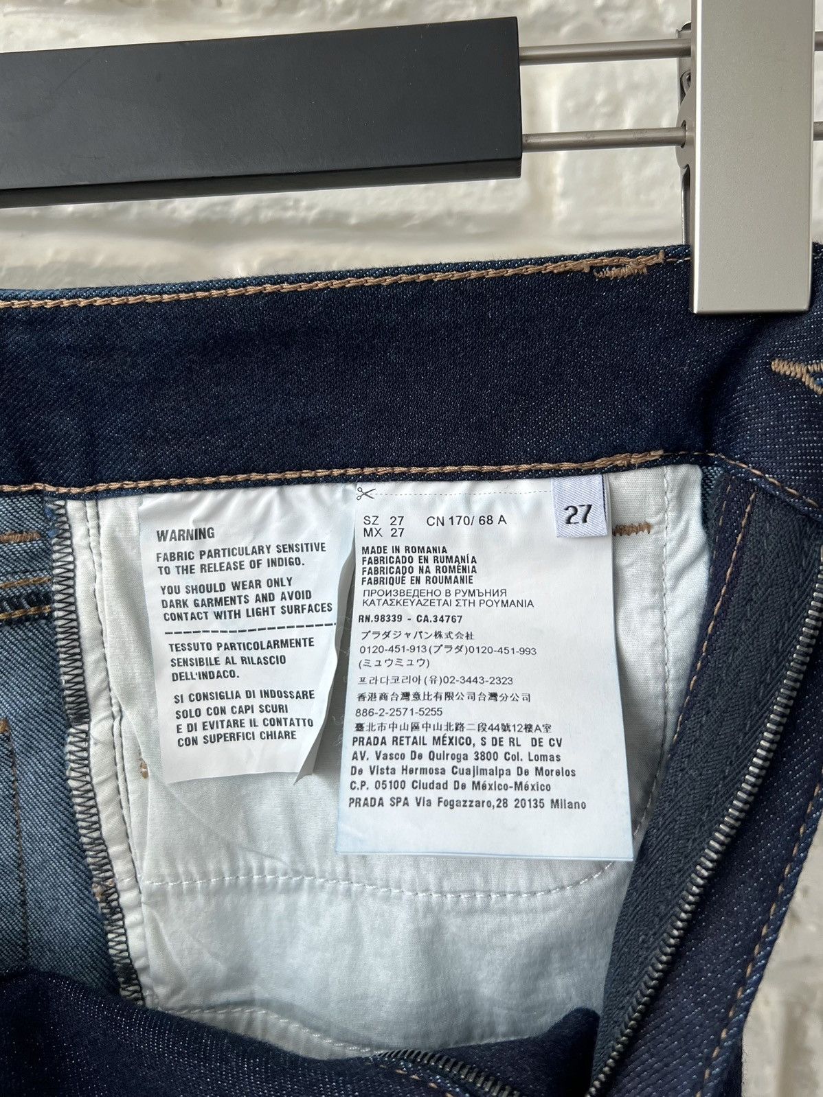 Prada Prada Milano Logo Navy Denim Slim Jeans 27 size Size 27" / US 4 / IT 40 - 8 Thumbnail