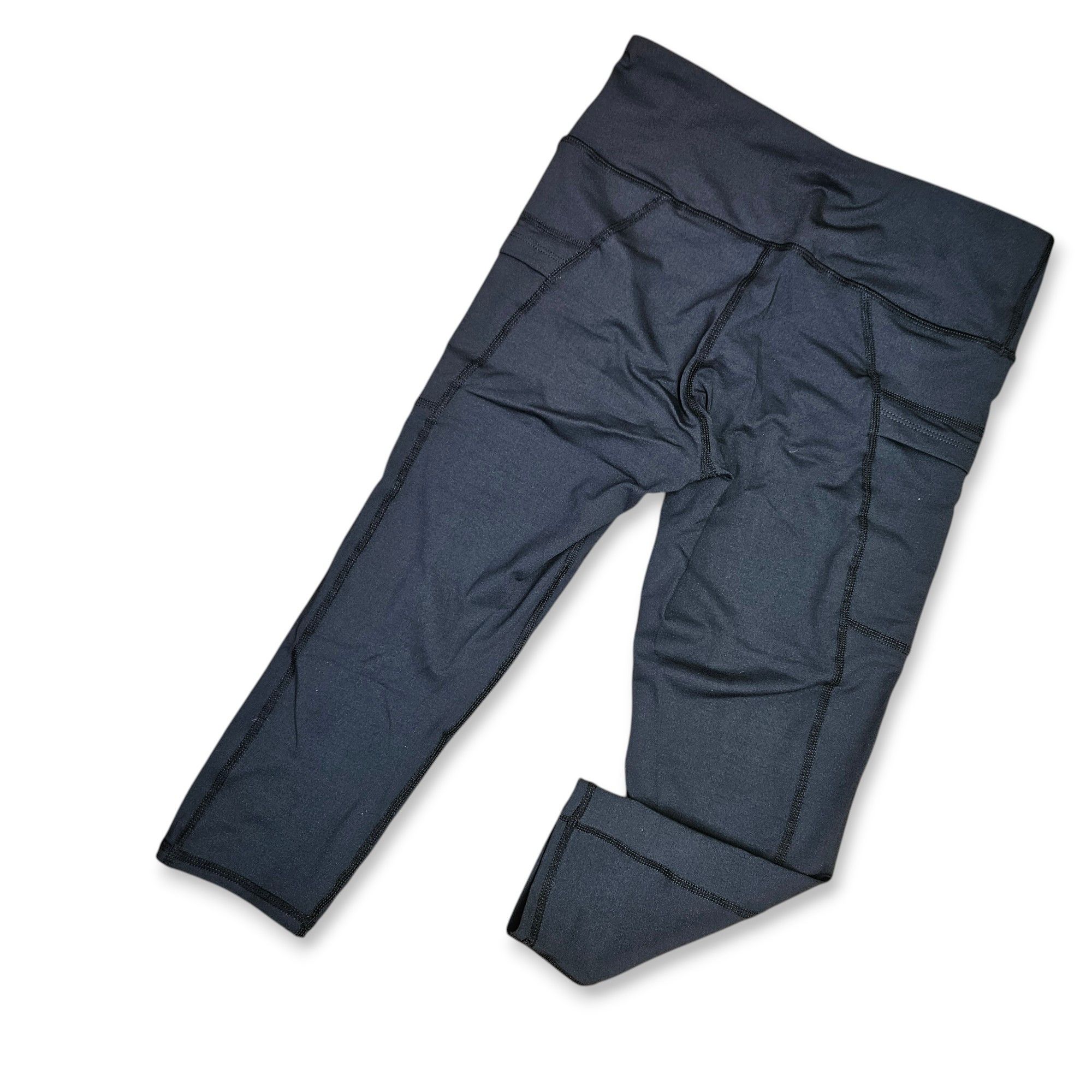 Other Outland M/L Leggings Cropped Length Black High Waist Pockets Size 32" / US 10 / IT 46 - 2 Thumbnail