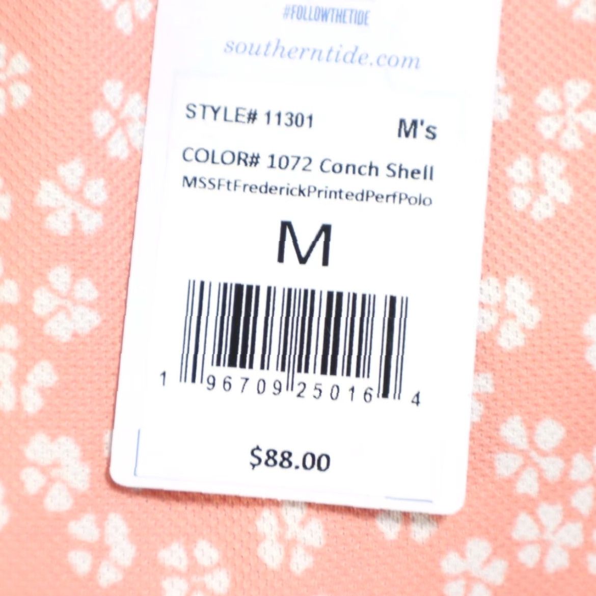 Southern Tide Southern Tide Shirt Conch Shell Mens M Frederick Printed Perforated Polo Shirt Florals Size US M / EU 48-50 / 2 - 6 Thumbnail