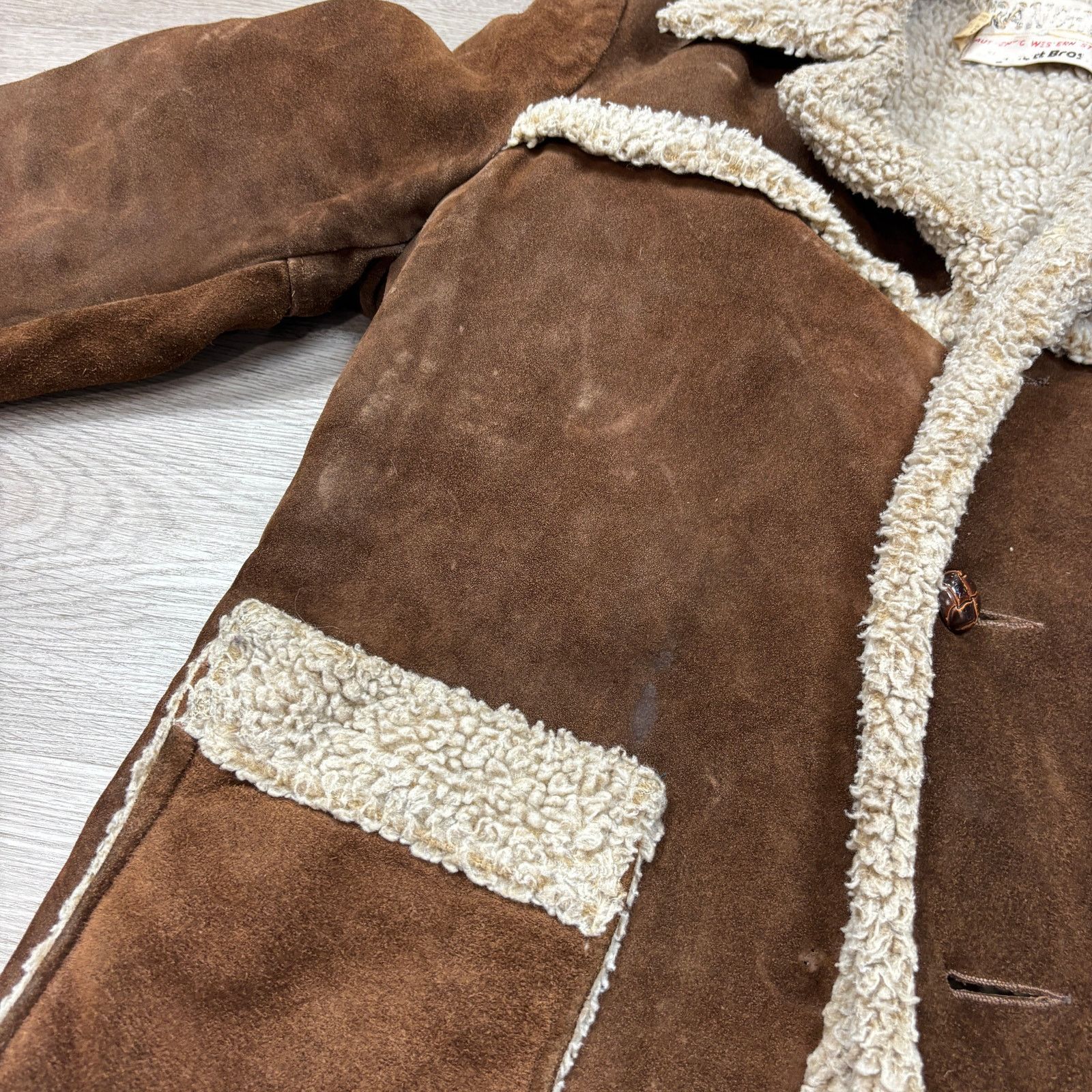 Schott × Vintage VTG Schott Bros NYC Rancher Western Shearling Suede Coat 40 Size US M / EU 48-50 / 2 - 15 Thumbnail
