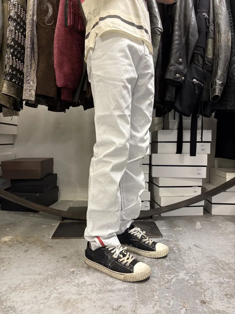 Designer × Prada × Vintage 2000s Prada Linea Rossa White Striped Pants Size US 32 / EU 48 - 2 Thumbnail
