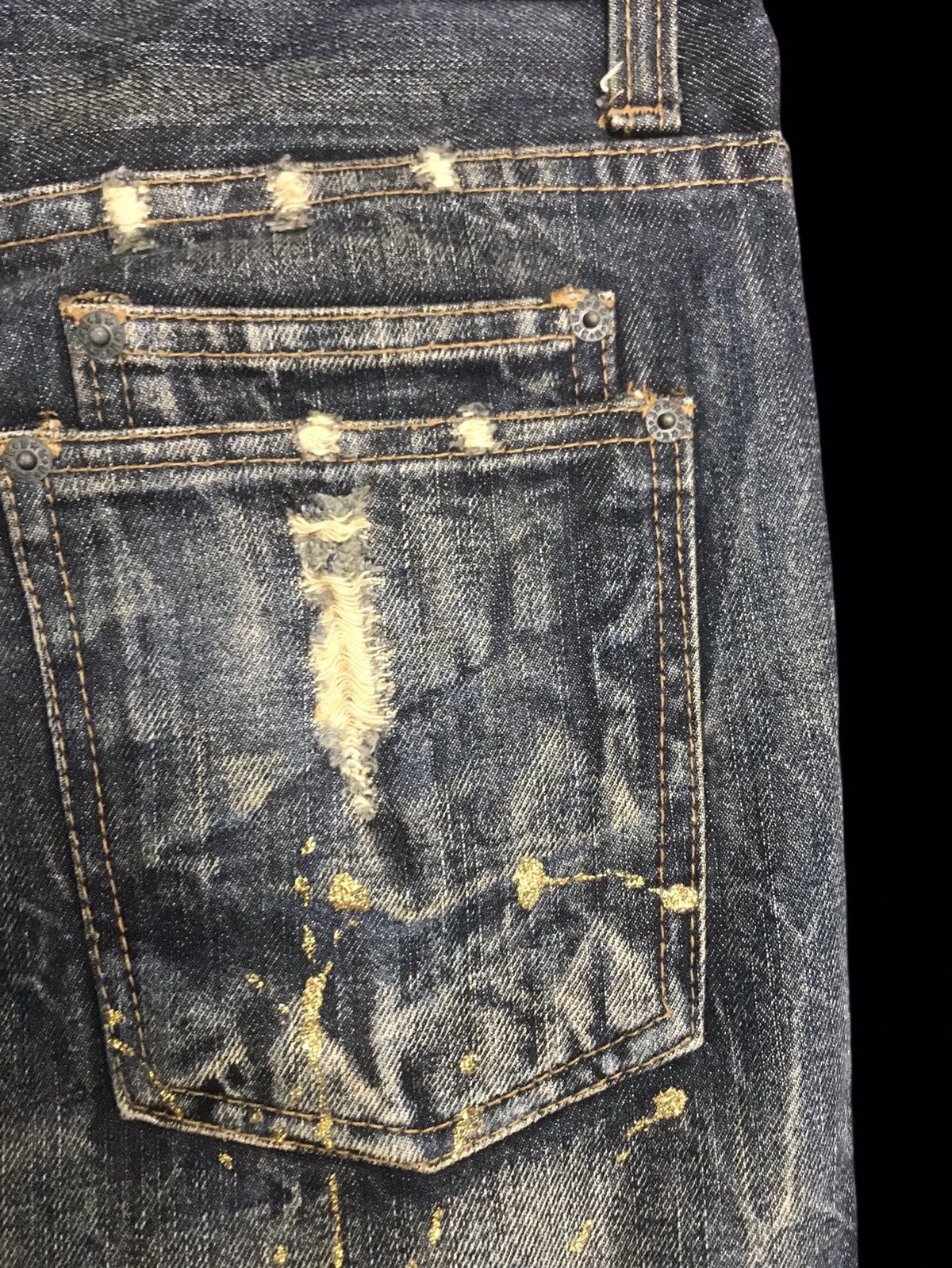 Seditionaries 💥FLARE💥K.U.I Distressed Painter Flare Denim F143 Size US 33 - 19 Thumbnail