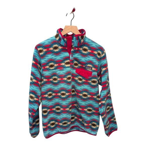 Patagonia Patagonia Synchilla Snap-T Fleece Pullover Aztec Teal M Size M / US 6-8 / IT 42-44 - 1 Thumbnail