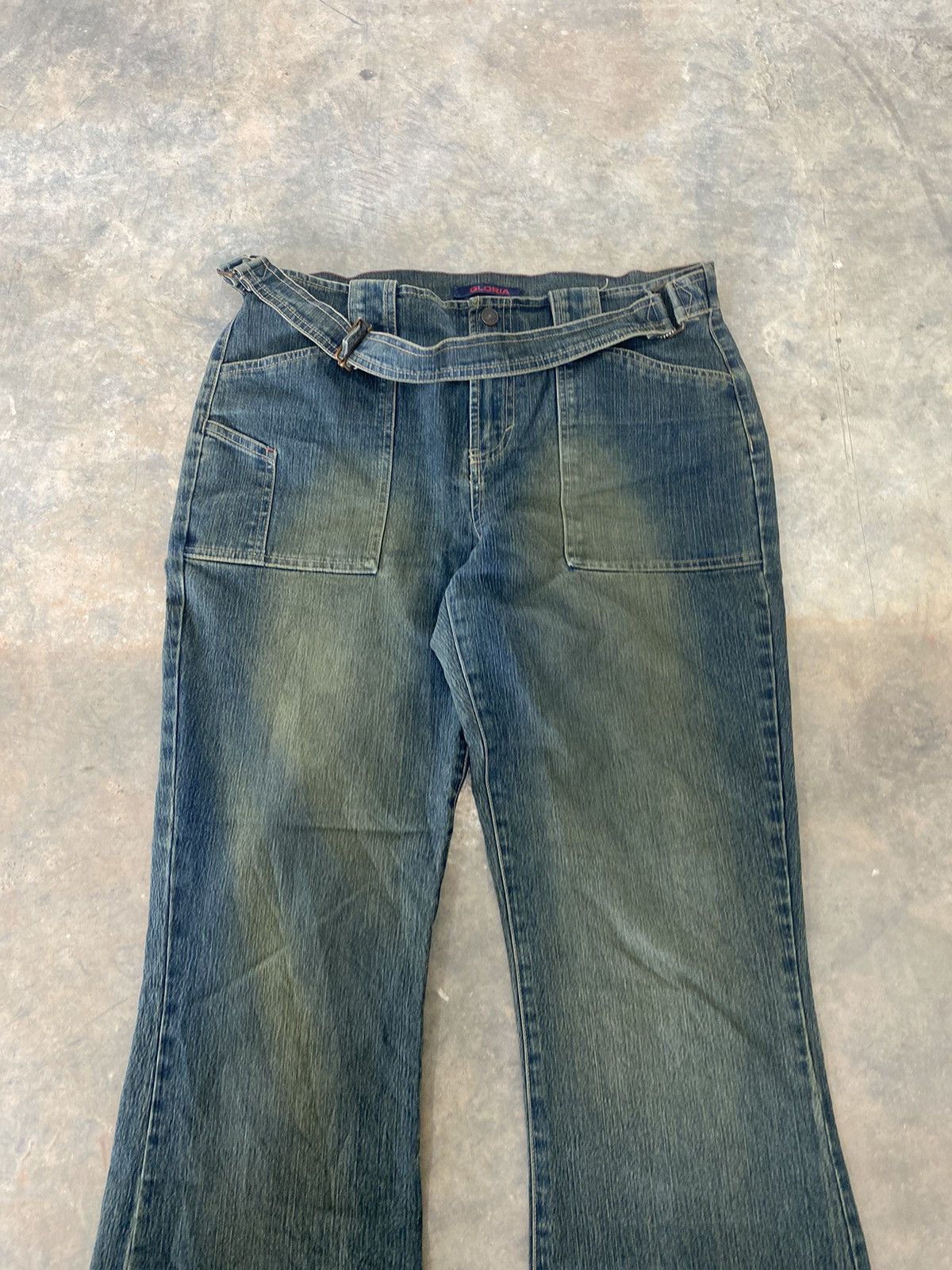 Hysteric Glamour × Japanese Brand × Le Grande Bleu (L.G.B.) Gloria Flare Jeans Mud wash Bondage 90s Punk Grunge Size US 32 / EU 48 - 4 Thumbnail