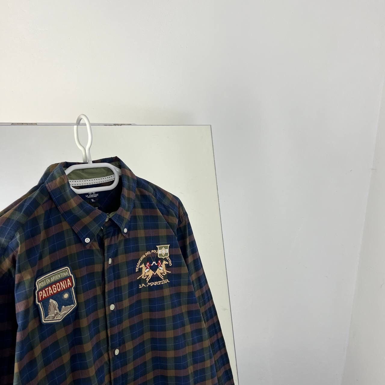 La Martina Patagonia La Martina Checkered Shirt Button Up Vintage Y2k Size US XL / EU 56 / 4 - 2 Thumbnail