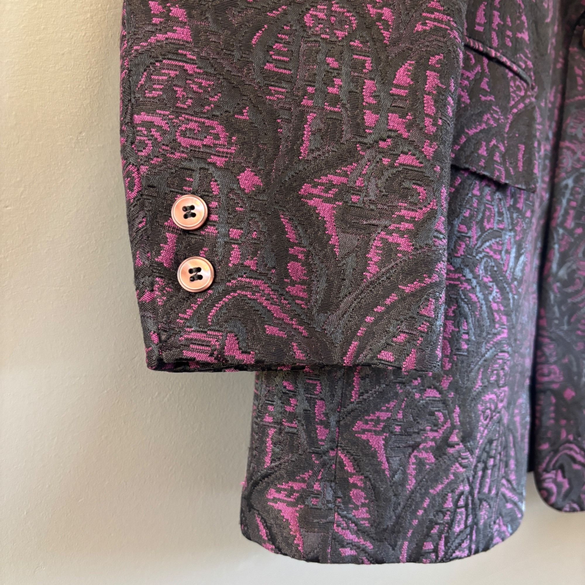 After Six Vintage 70s After Six Rudofker Paisley Brocade Tuxedo Jacket Size 36S - 8 Thumbnail