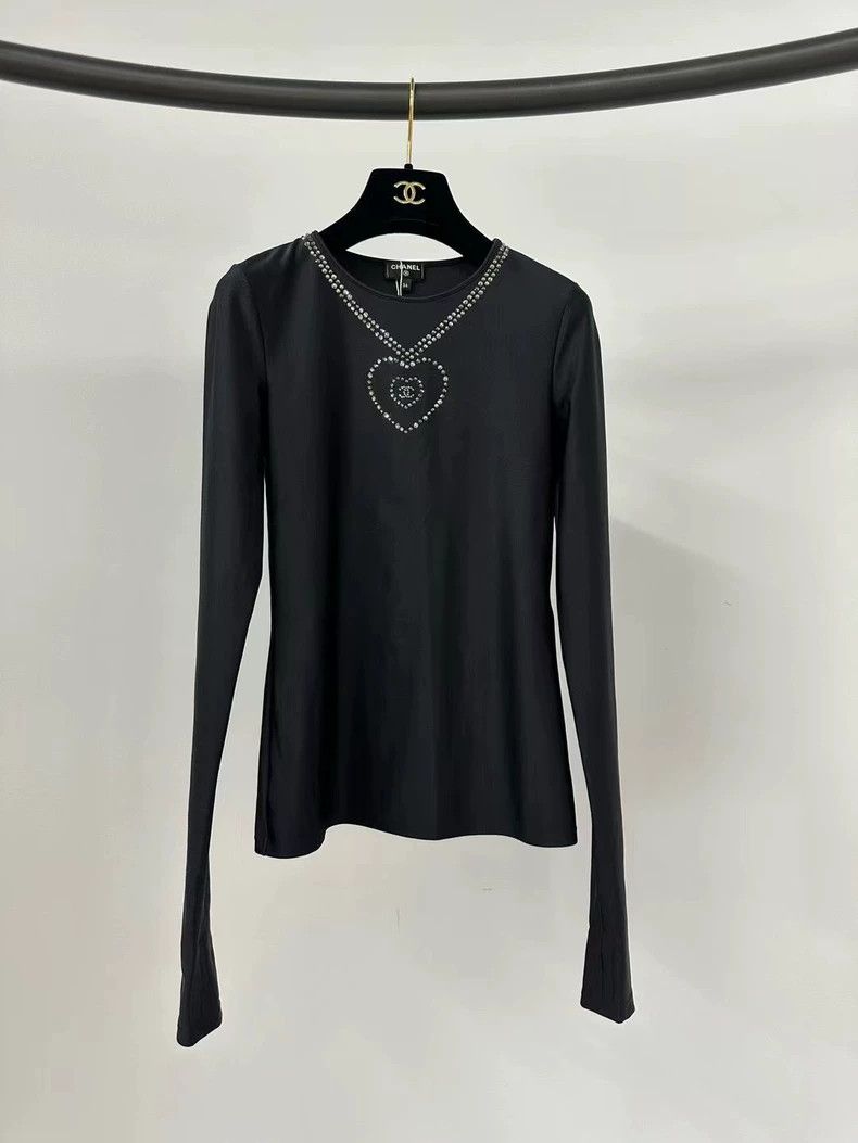 Chanel Chanel Hot diamond love black undershirt long sleeves Size XXS / US 00 / IT 34 - 1 Thumbnail