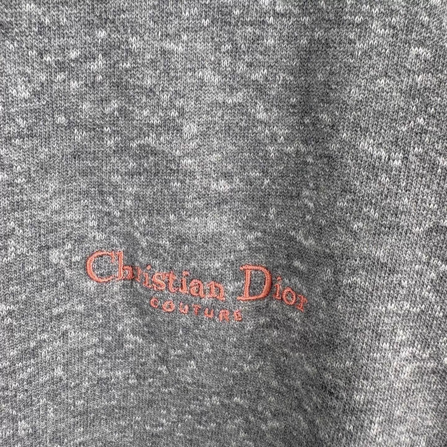 Dior Dior Gray Embroidered Logo Short-Sleeve Hoodie L Italian Made Size US L / EU 52-54 / 3 - 4 Thumbnail