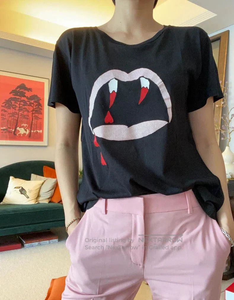 Saint Laurent Paris SLP Blood Tooth Print Black T. Size US XS / EU 42 / 0 - 6 Thumbnail