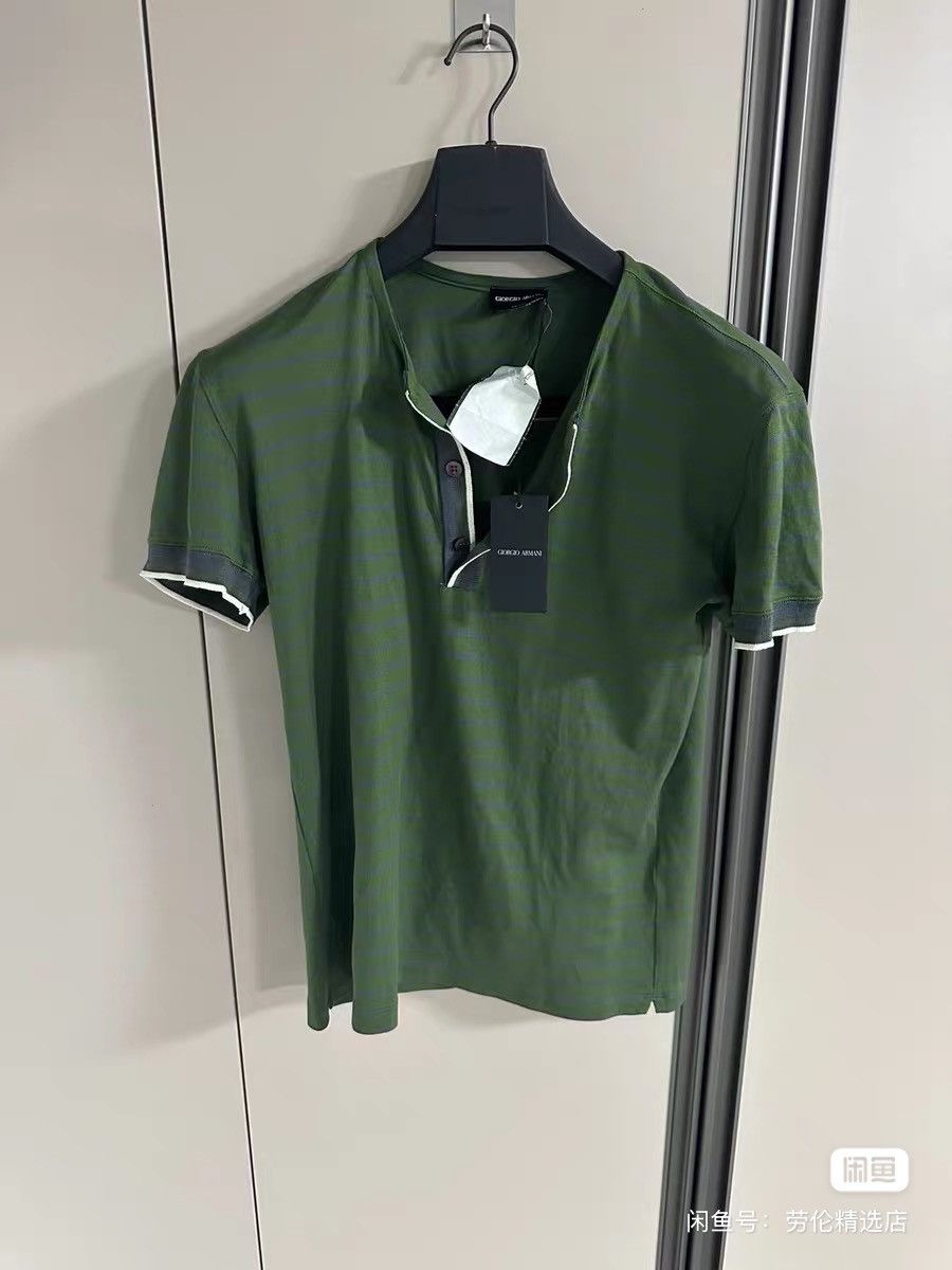 Giorgio Armani Giorgio Armani Authentic Men's Silk Polo Shirt Short Sleeve Size US M / EU 48-50 / 2 - 2 Thumbnail