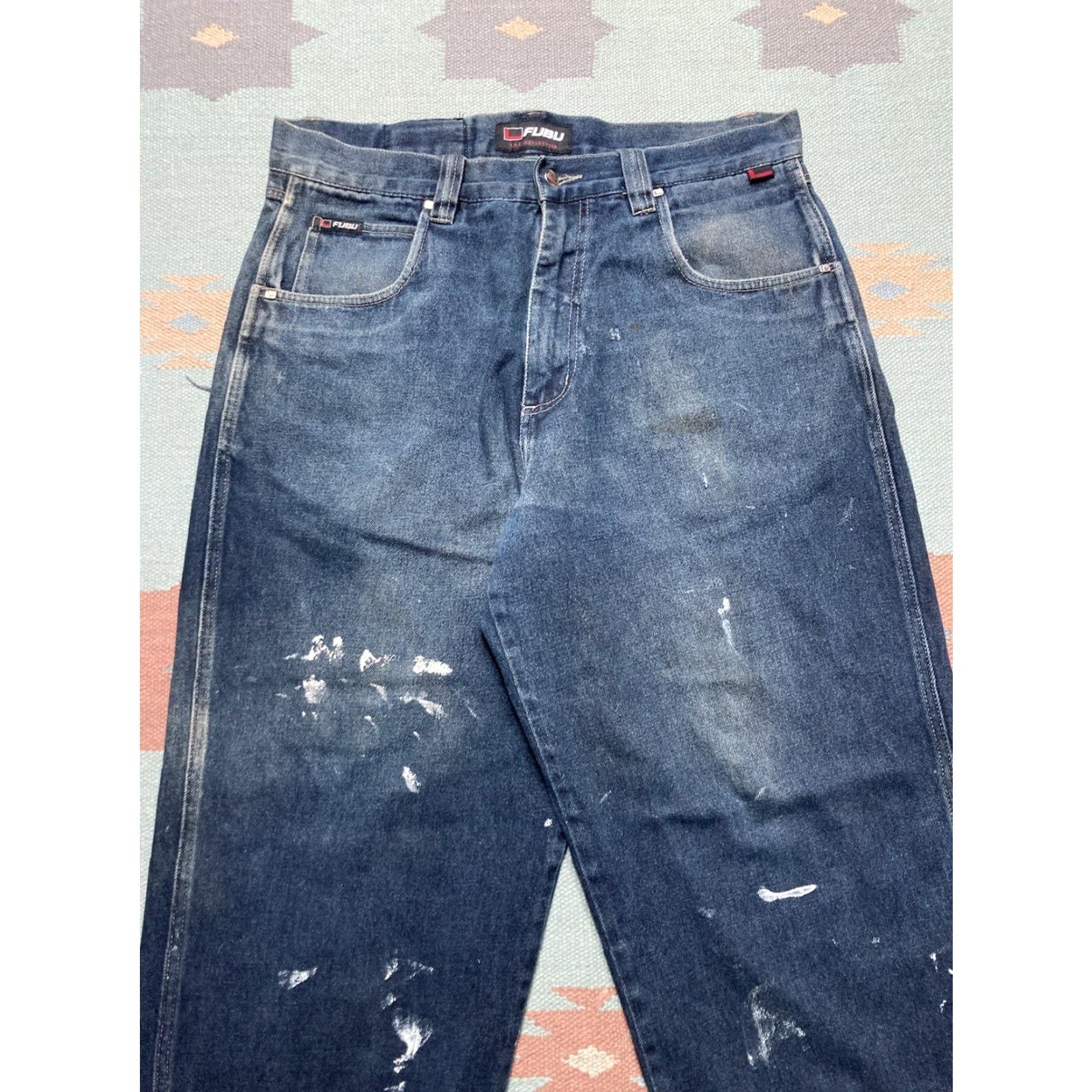 Fubu VINTAGE FUBU Jeans Men 36x33 Wide-Leg Hip Hop Grunge Baggy Y2K Skater Blue Size US 36 / EU 52 - 7 Thumbnail