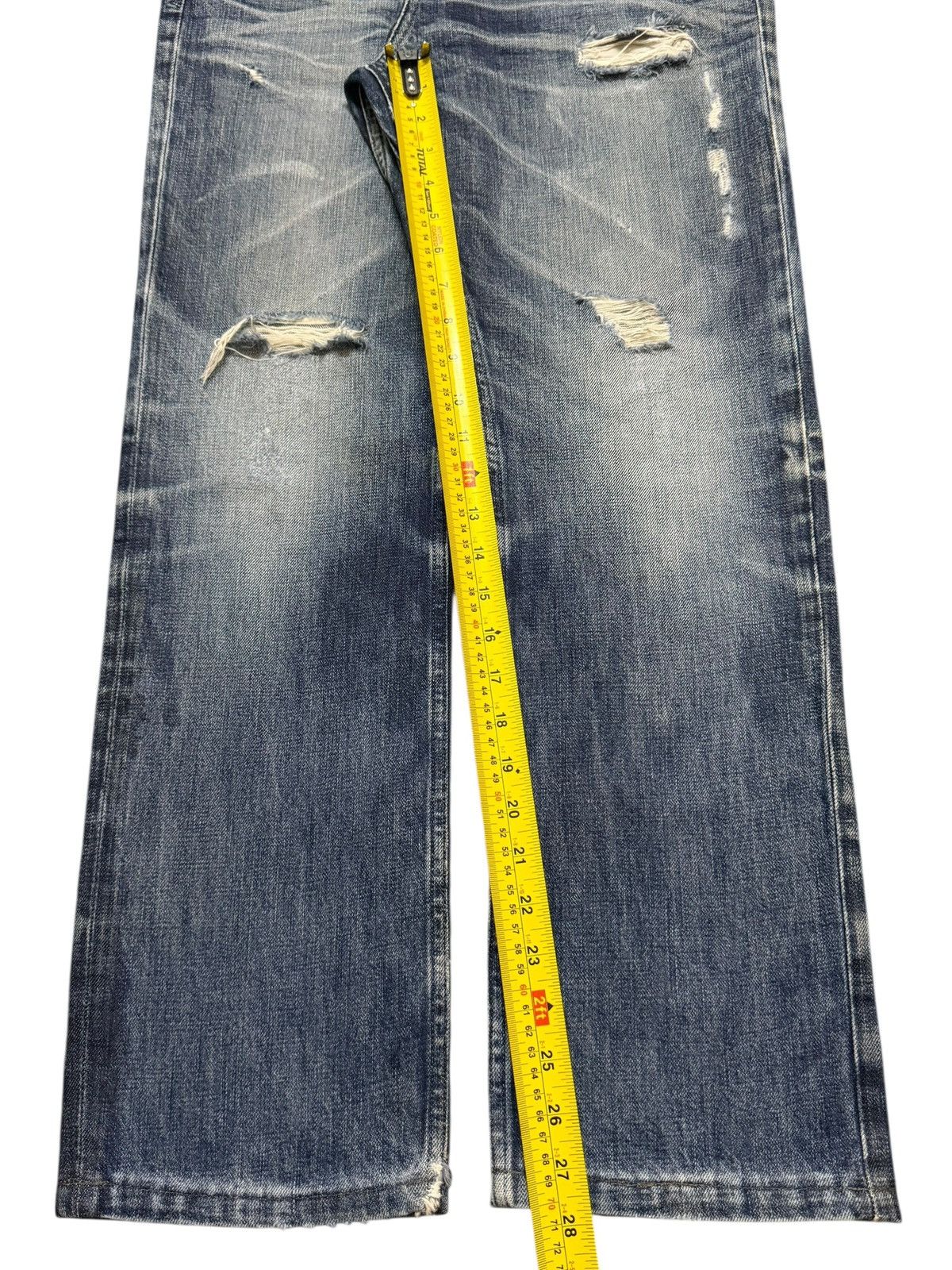 Roar Vintage 90s Japan Roar Blue Faded Wash Whisker Distressed Size US 32 / EU 48 - 12 Thumbnail