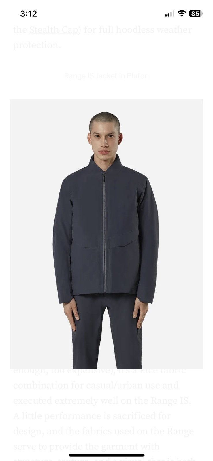 image of Arcteryx Veilance Range Is Jacket in Black, Men's (Size Large)